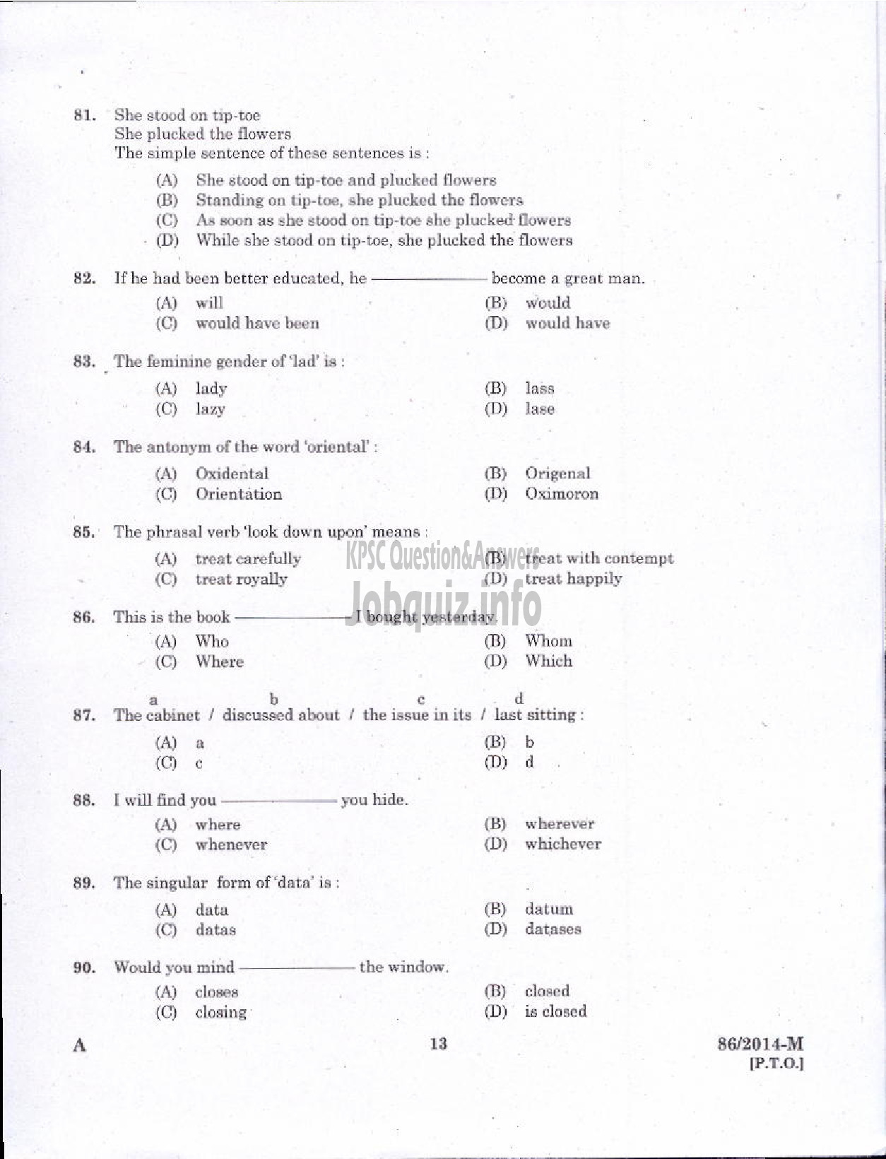 Kerala PSC Question Paper - VEO RURAL DEVELOPMENT KLM/ALPY/TSR/MLPM/KSGD ( Malayalam ) -11