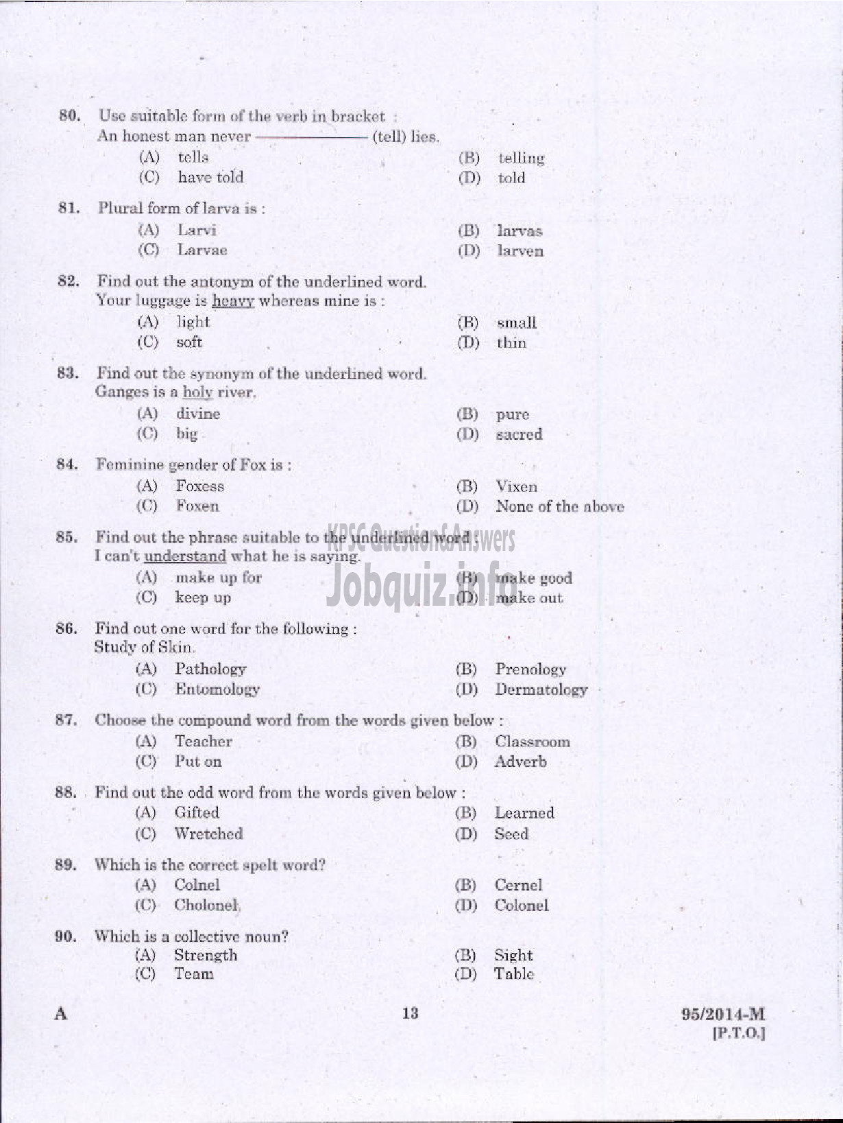 Kerala PSC Question Paper - VEO RURAL DEVELOPMENT PTA/EKM/PKD/KKD ( Malayalam ) -11