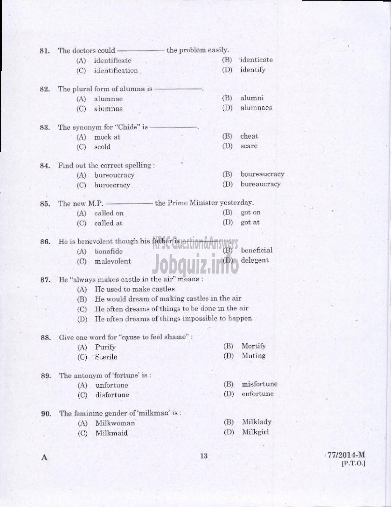 Kerala PSC Question Paper - VEO RURAL DEVELOPMENT TVM/KTM/IDKY/WYND/KNR ( Malayalam ) -11