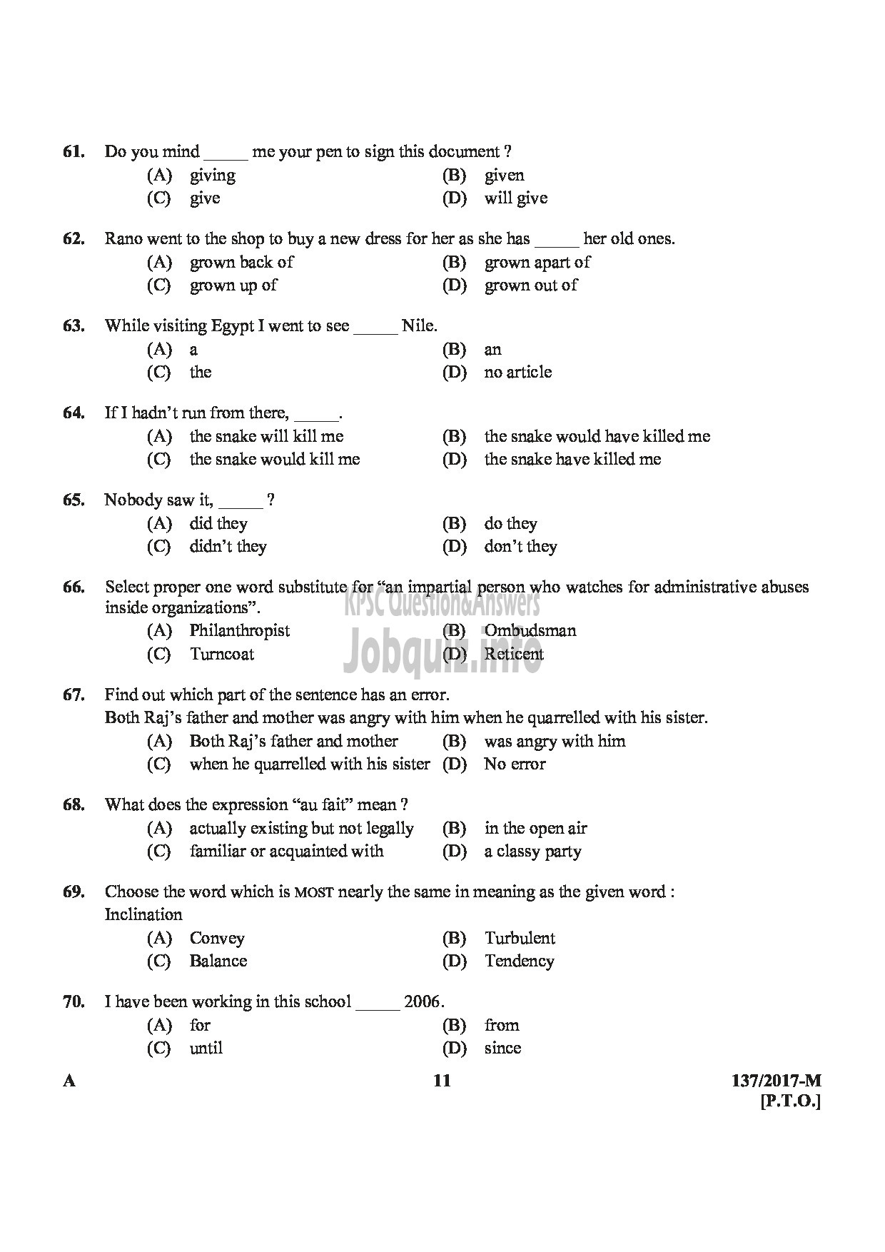 Kerala PSC Question Paper - VILLAGE FIELD ASSISTANT REVENUE KOLLAM ERNAKULAM MALAPPURAM KASARAGOD MEDIUM OF QUESTION MALAYALAM-11