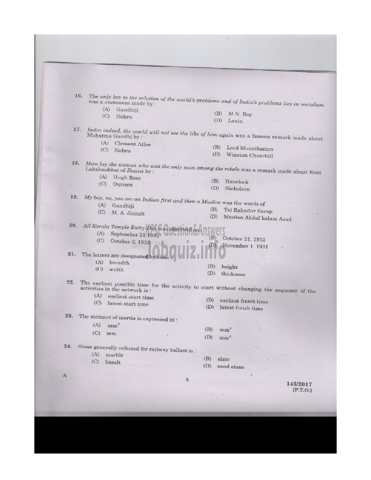 Kerala PSC Question Paper - VOCATIONAL INSTRUCTOR IN CIVIL CONSTRUCTION ANDMAINTENANCE VOCATIONAL HIGHER SECONDARY-4