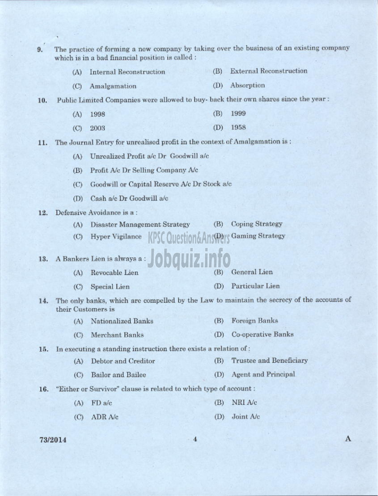 Kerala PSC Question Paper - VOCATIONAL INSTRUCTOR IN GENERAL INSURANCE KVHSE-2