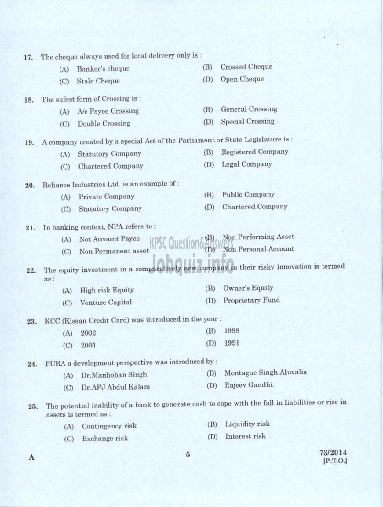 Kerala PSC Question Paper - VOCATIONAL INSTRUCTOR IN GENERAL INSURANCE KVHSE-3