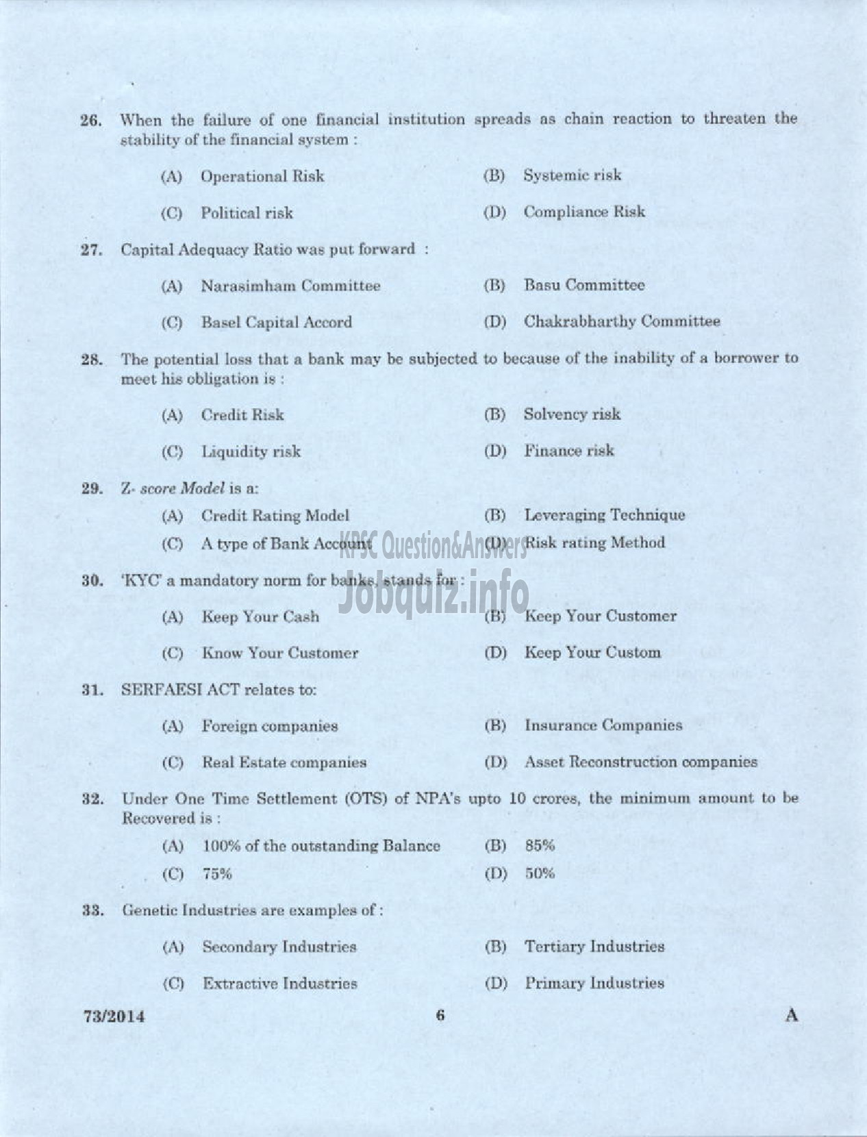 Kerala PSC Question Paper - VOCATIONAL INSTRUCTOR IN GENERAL INSURANCE KVHSE-4