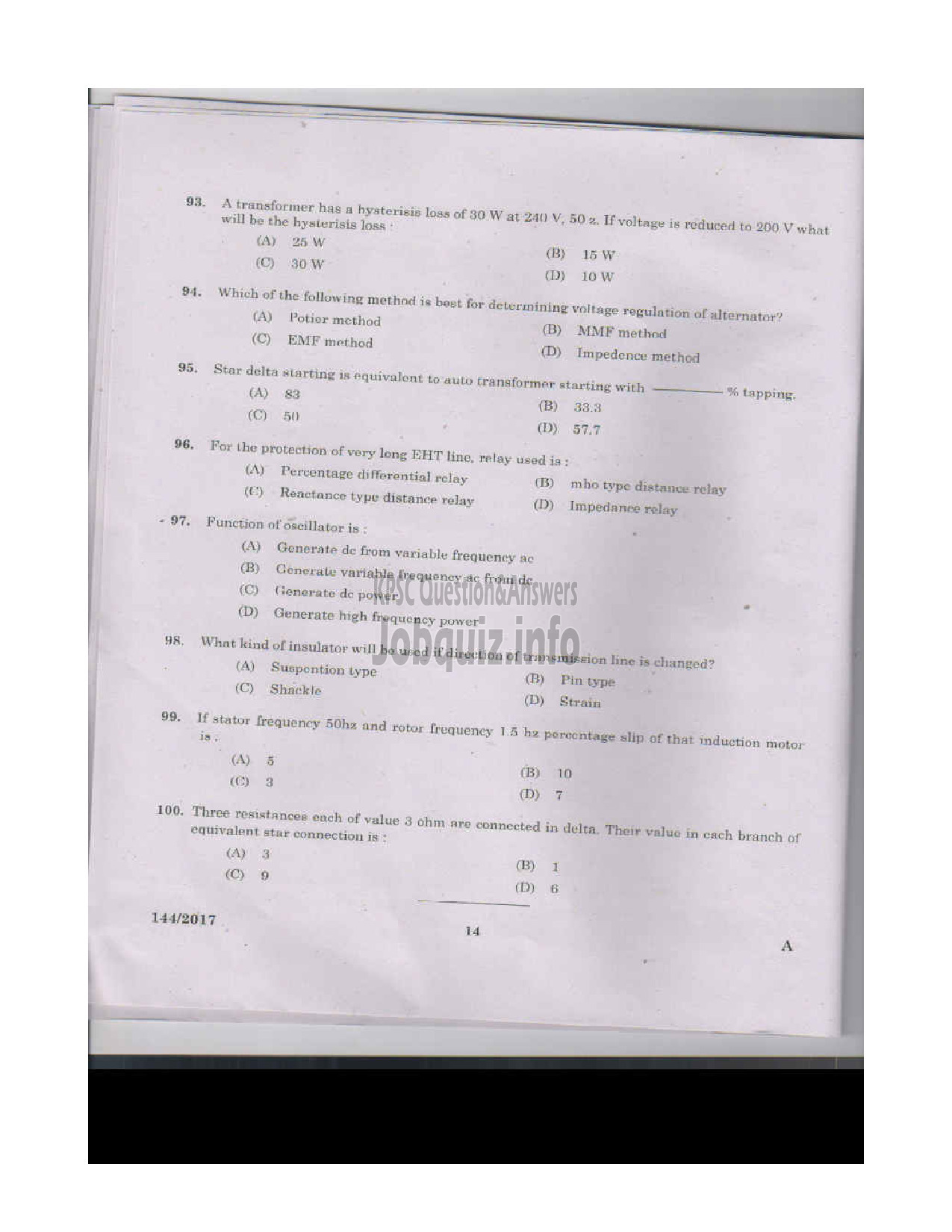 Kerala PSC Question Paper - VOCATIONAL INSTRUCTOR IN MAINTENANCE AND REPAIRS OF DOMESTIC APPLIANCES VOCATIONAL HIGHER SECONDARY EDUCATION DEPARTMENT-13