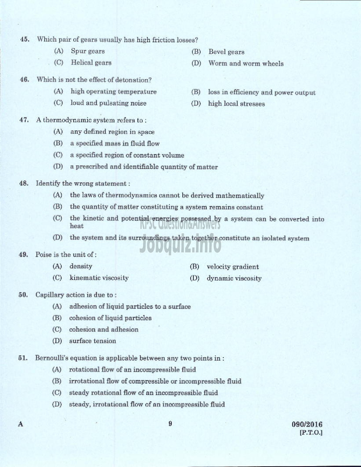 Kerala PSC Question Paper - VOCATIONAL INSTRUCTOR IN REFRIGERATION AND AIR CONDITIONING VHSE-7