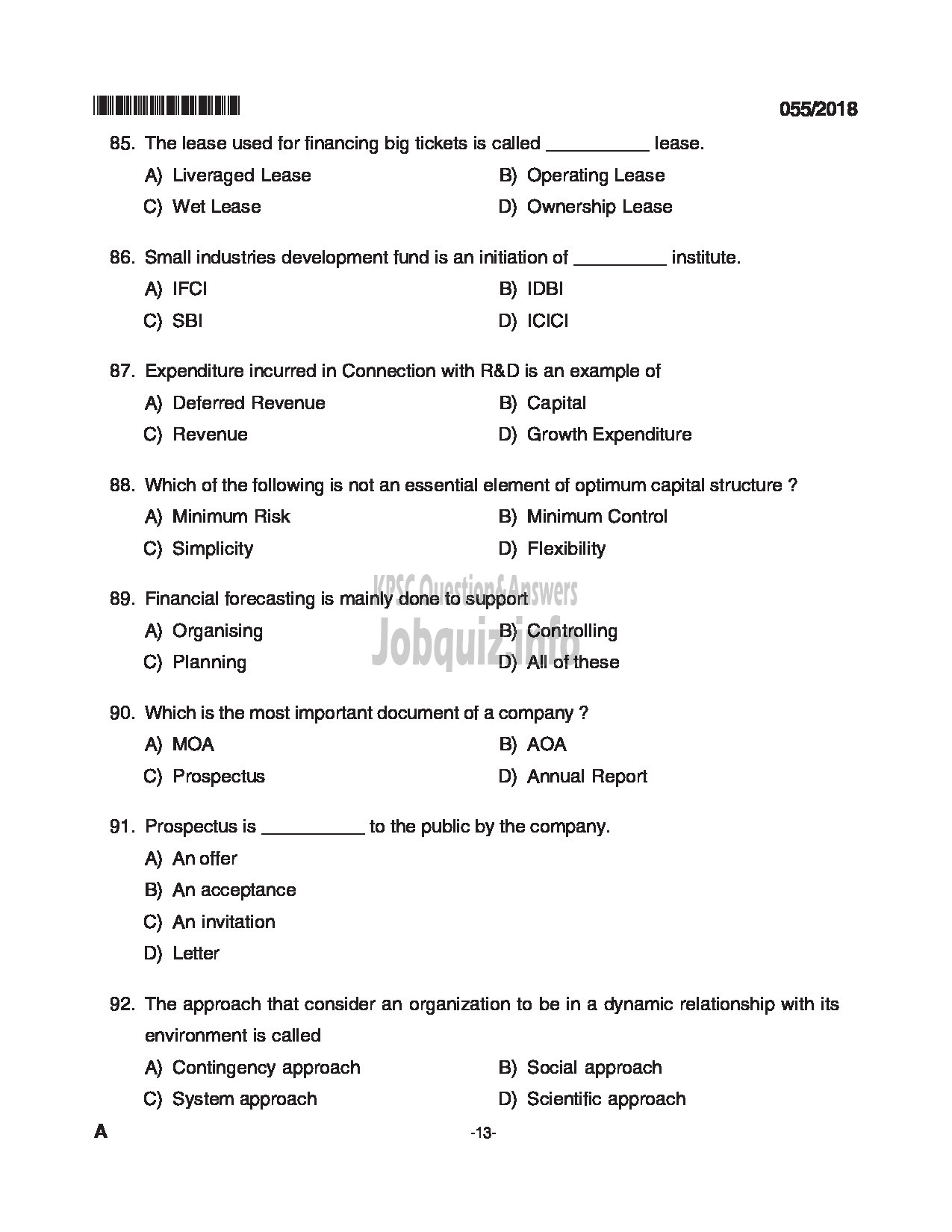 Kerala PSC Question Paper - VOCATIONAL INSTRUCTOR MARKETING AND SALESMANSHIP VHSE-13