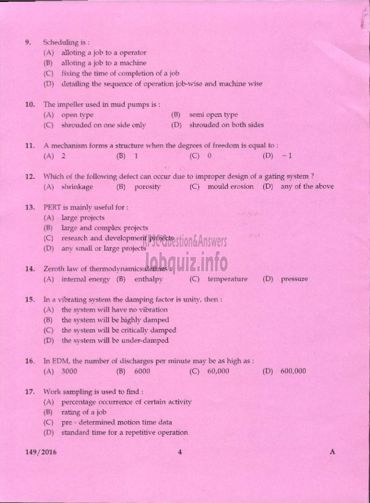 Kerala PSC Question Paper - VOCATIONAL TEACHER MAINTENANCE AND REPAIRS OF AUTOMOBILES KVHSE-2