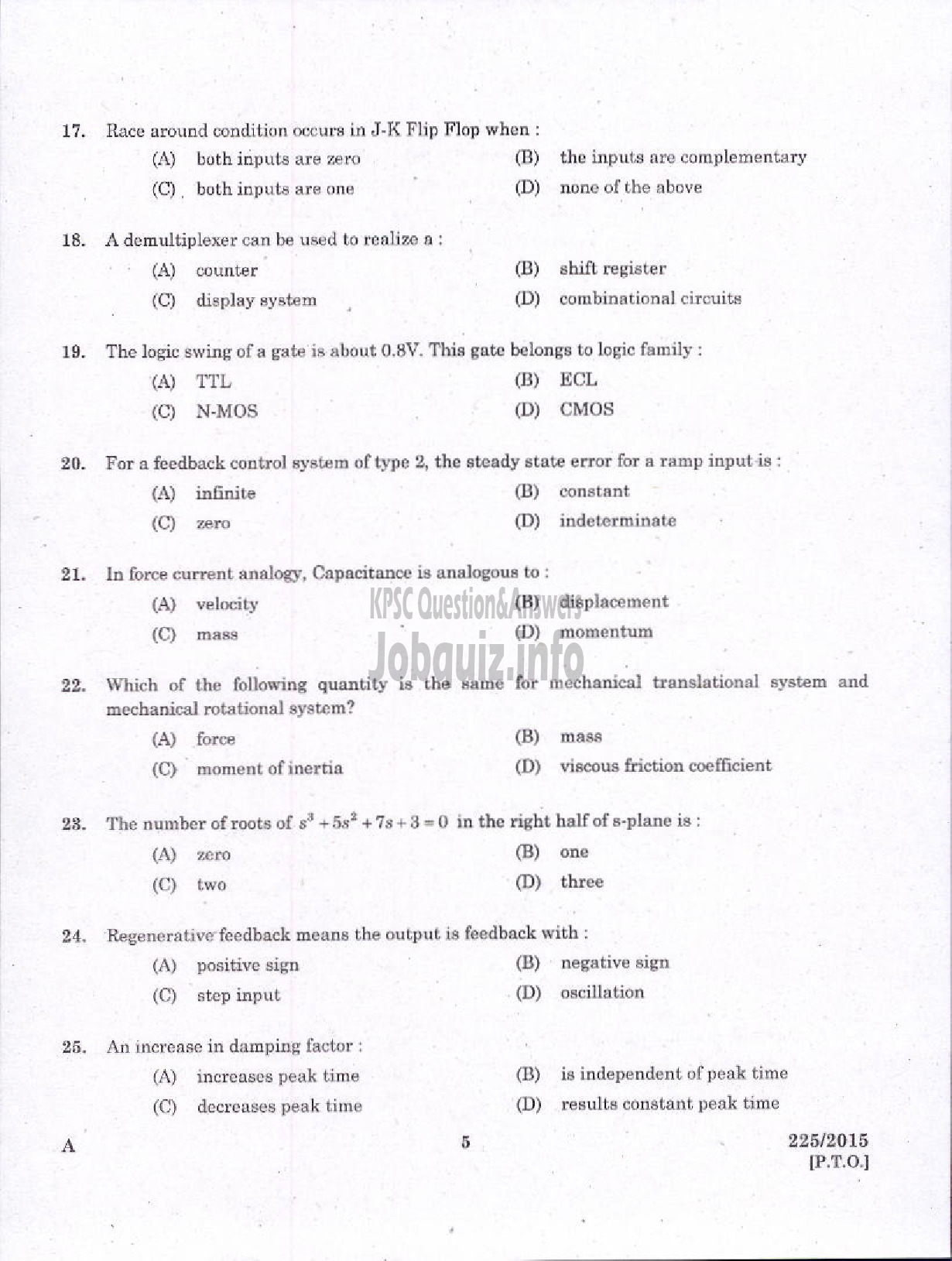 Kerala PSC Question Paper - VOCATIONAL TEACHER MAINTENANCE AND REPAIRS OF DOMESTIC APPLIANCES VHSE-3