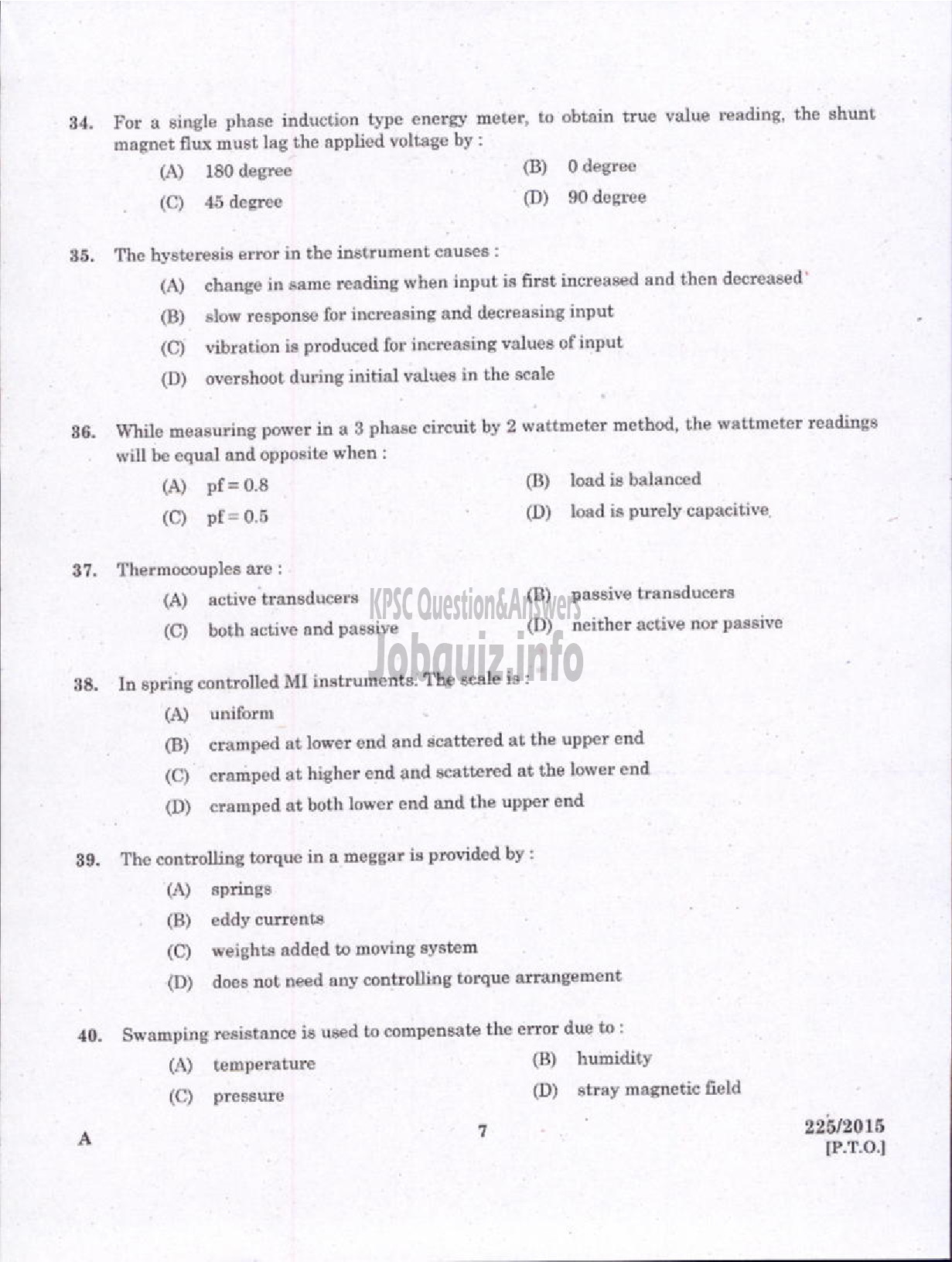 Kerala PSC Question Paper - VOCATIONAL TEACHER MAINTENANCE AND REPAIRS OF DOMESTIC APPLIANCES VHSE-5
