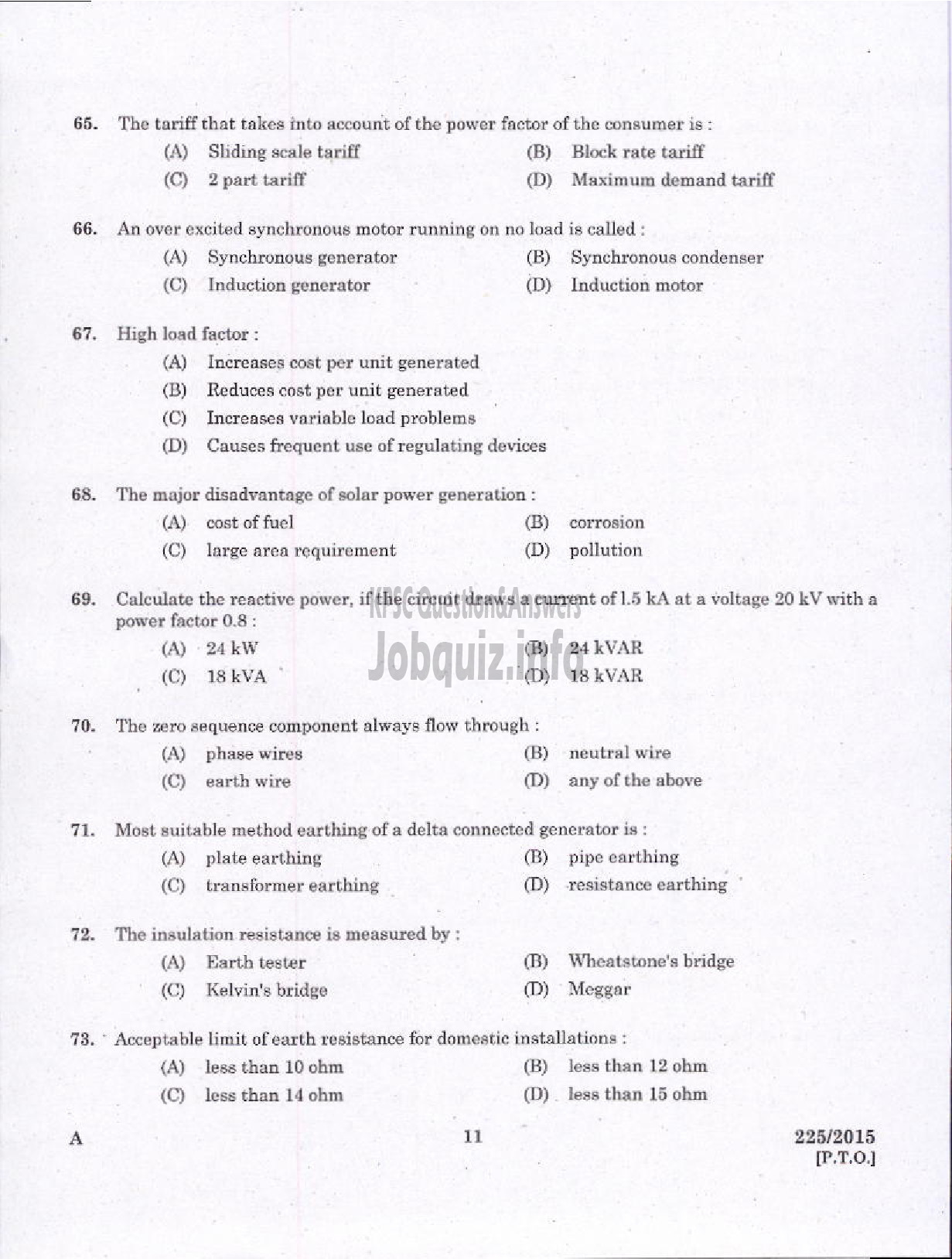 Kerala PSC Question Paper - VOCATIONAL TEACHER MAINTENANCE AND REPAIRS OF DOMESTIC APPLIANCES VHSE-9