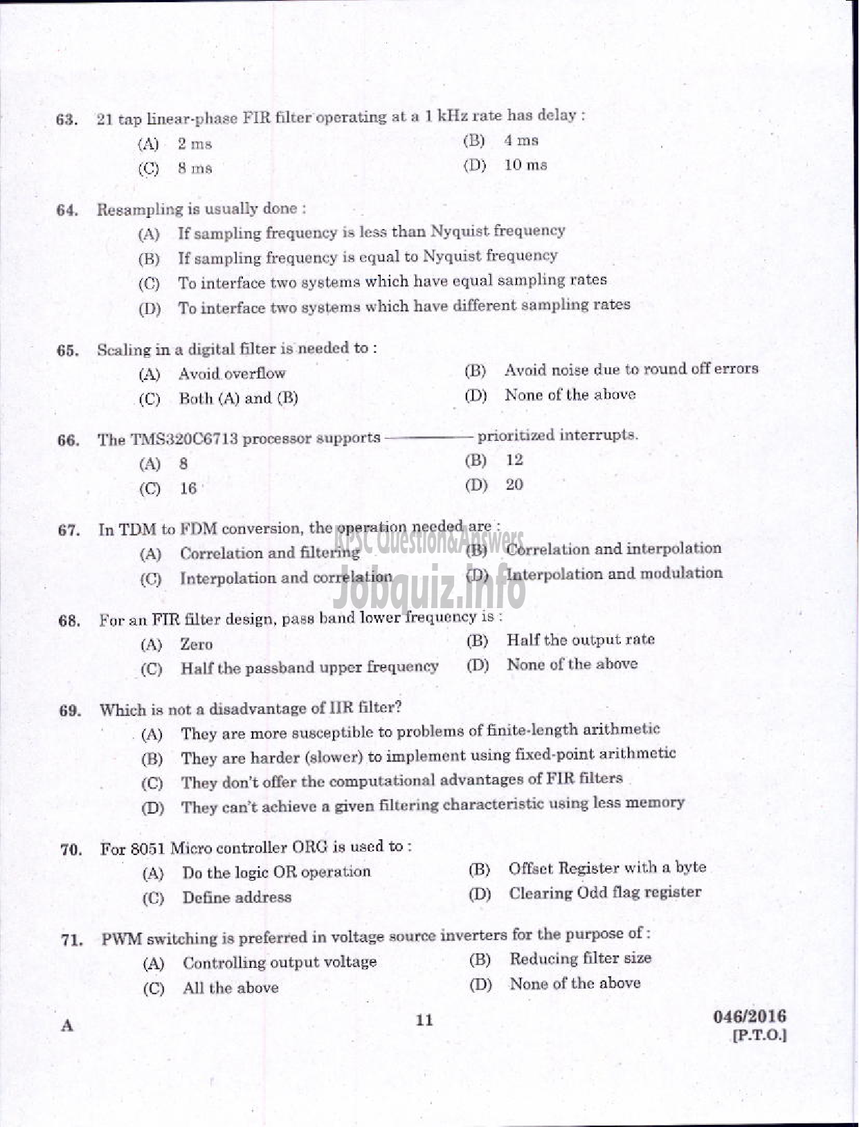 Kerala PSC Question Paper - VOCATIONAL TEACHER MAINTENANCE AND REPAIRS OF RADIO AND TELEVISION-9