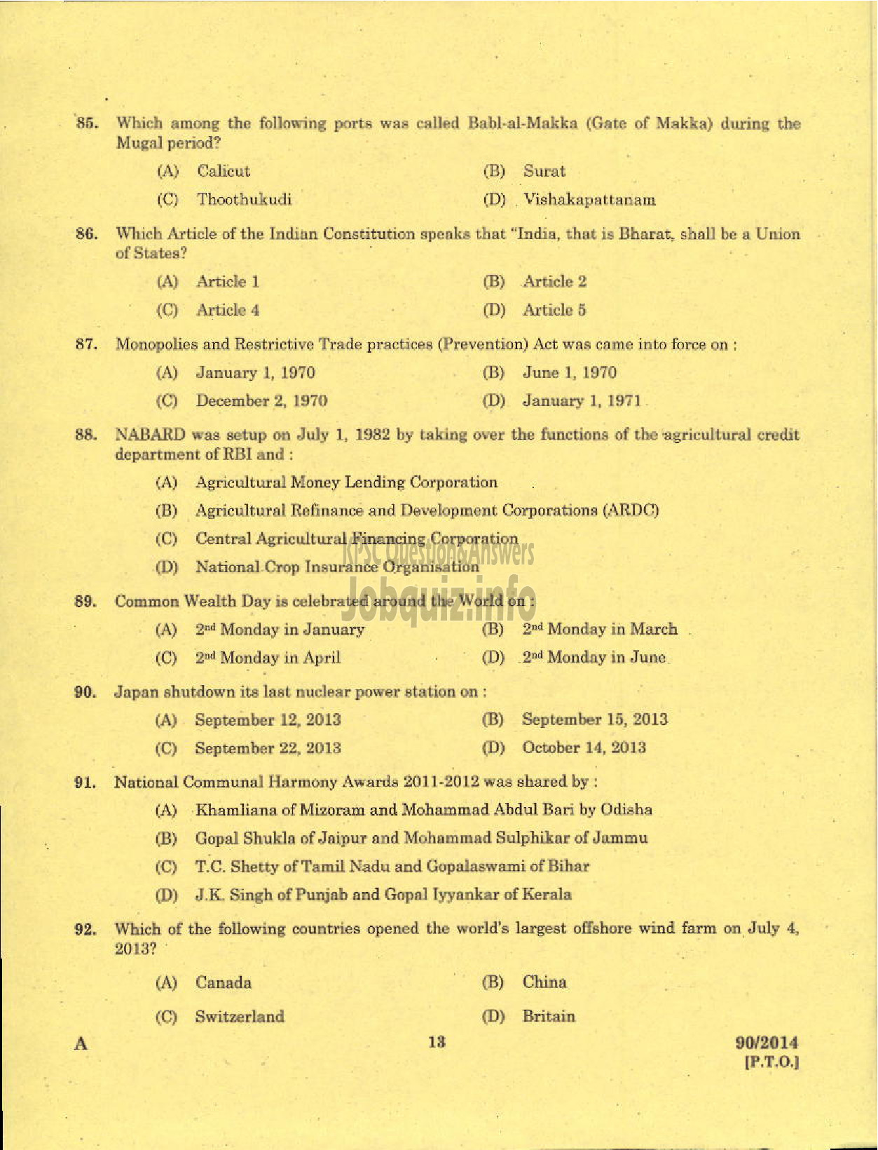 Kerala PSC Question Paper - VOCATIONAL TEACHER RECEPTION BOOK KEEPING AND COMMUNICATION KVHSE-11