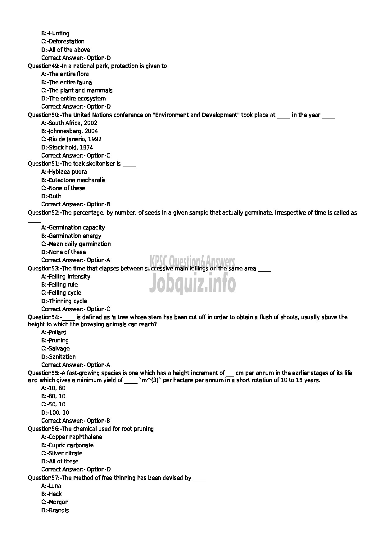 Kerala PSC Question Paper - WILD LIFE ASSISTANT GR II (NCA CAT NO 165/2018) KERALA FOREST DEPARTMENT-6