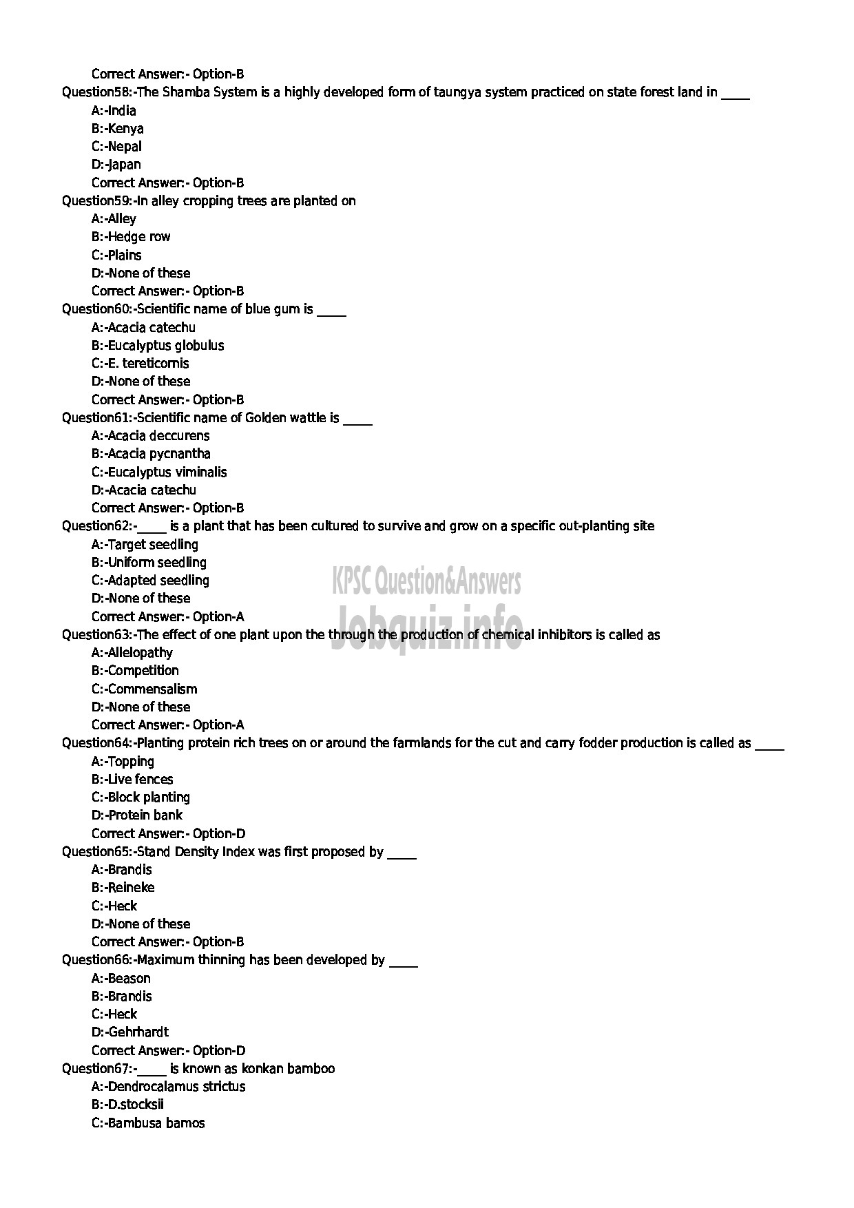 Kerala PSC Question Paper - WILD LIFE ASSISTANT GR II (NCA CAT NO 165/2018) KERALA FOREST DEPARTMENT-7