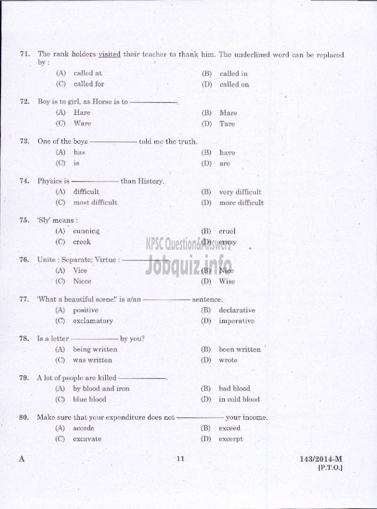 Kerala PSC Question Paper - WOMEN POLICE CONSTABLE APB POLICE MALE WARDER JAIL TSR AND KNR UNIT ( Malayalam ) -9