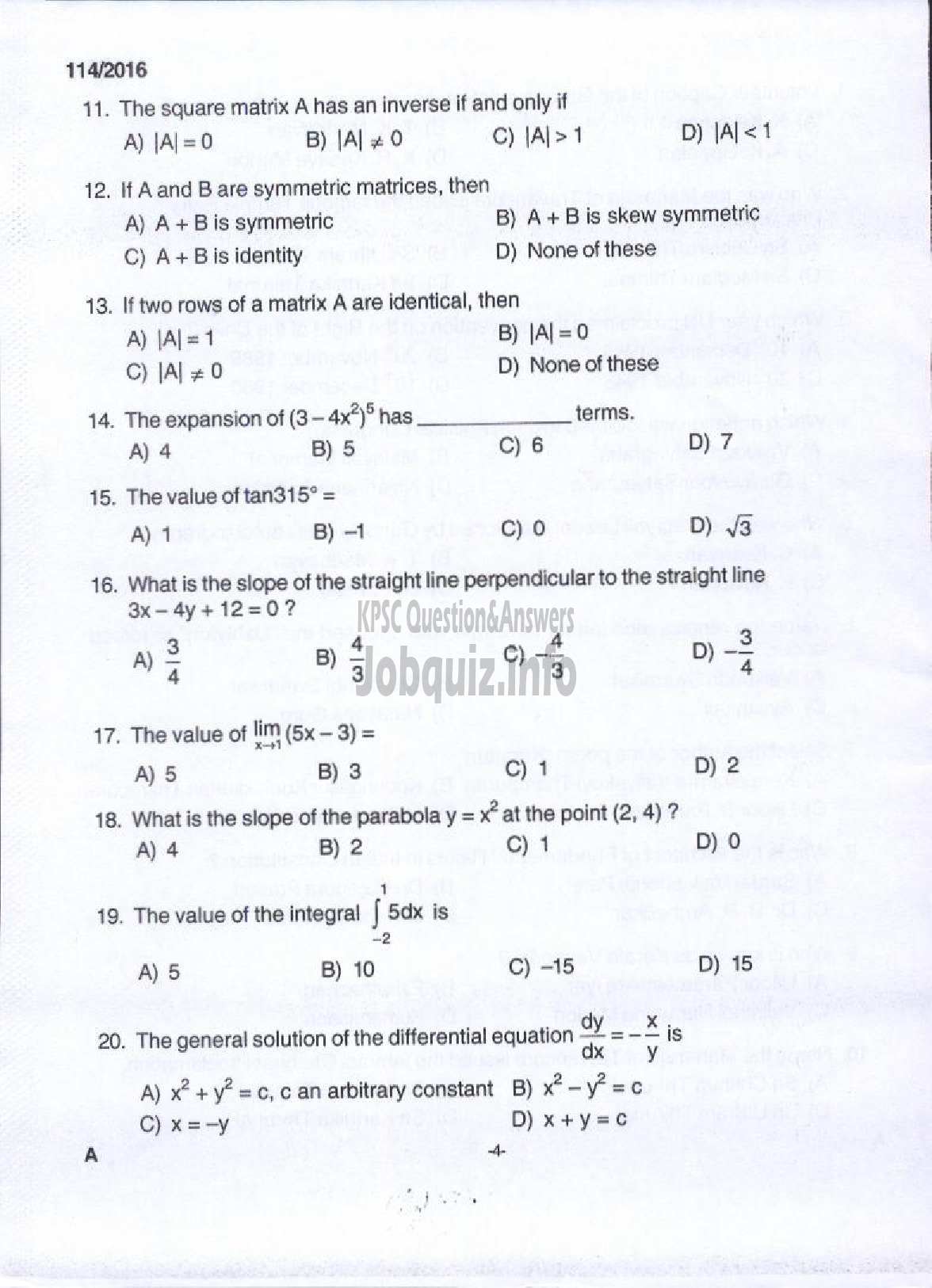 Kerala PSC Question Paper - WORKSHOP INSTRUCTOR/INSTRUCTOR GRII/DEMONSTRATOR/DRAFTSMAN GR II INFORMATION TECHNOLOGY TECHNICAL EDUCATIOIN-2