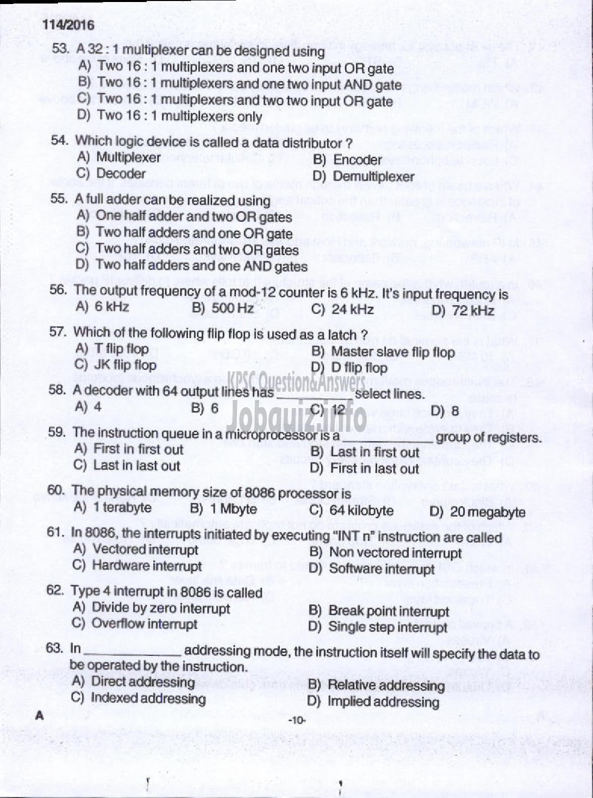 Kerala PSC Question Paper - WORKSHOP INSTRUCTOR/INSTRUCTOR GRII/DEMONSTRATOR/DRAFTSMAN GR II INFORMATION TECHNOLOGY TECHNICAL EDUCATIOIN-8