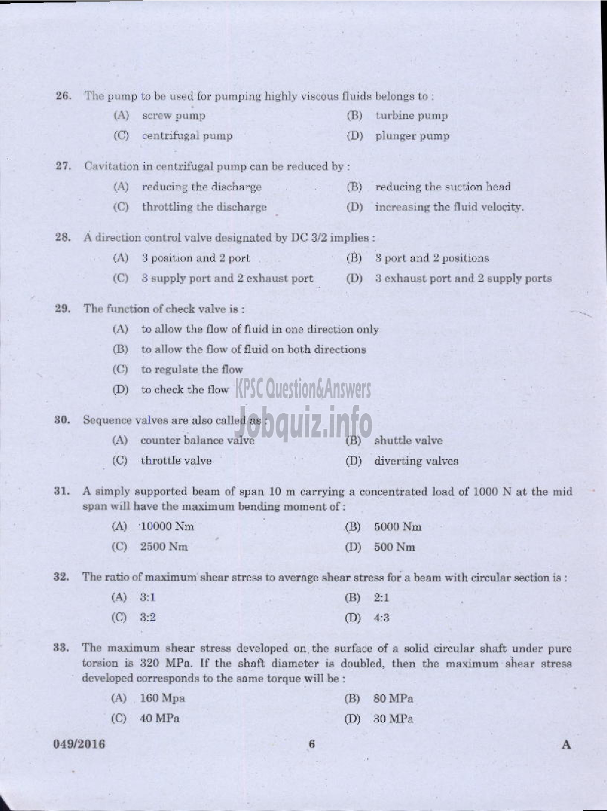 Kerala PSC Question Paper - WORKS MANAGER STATE WATER TRANSPORT-4