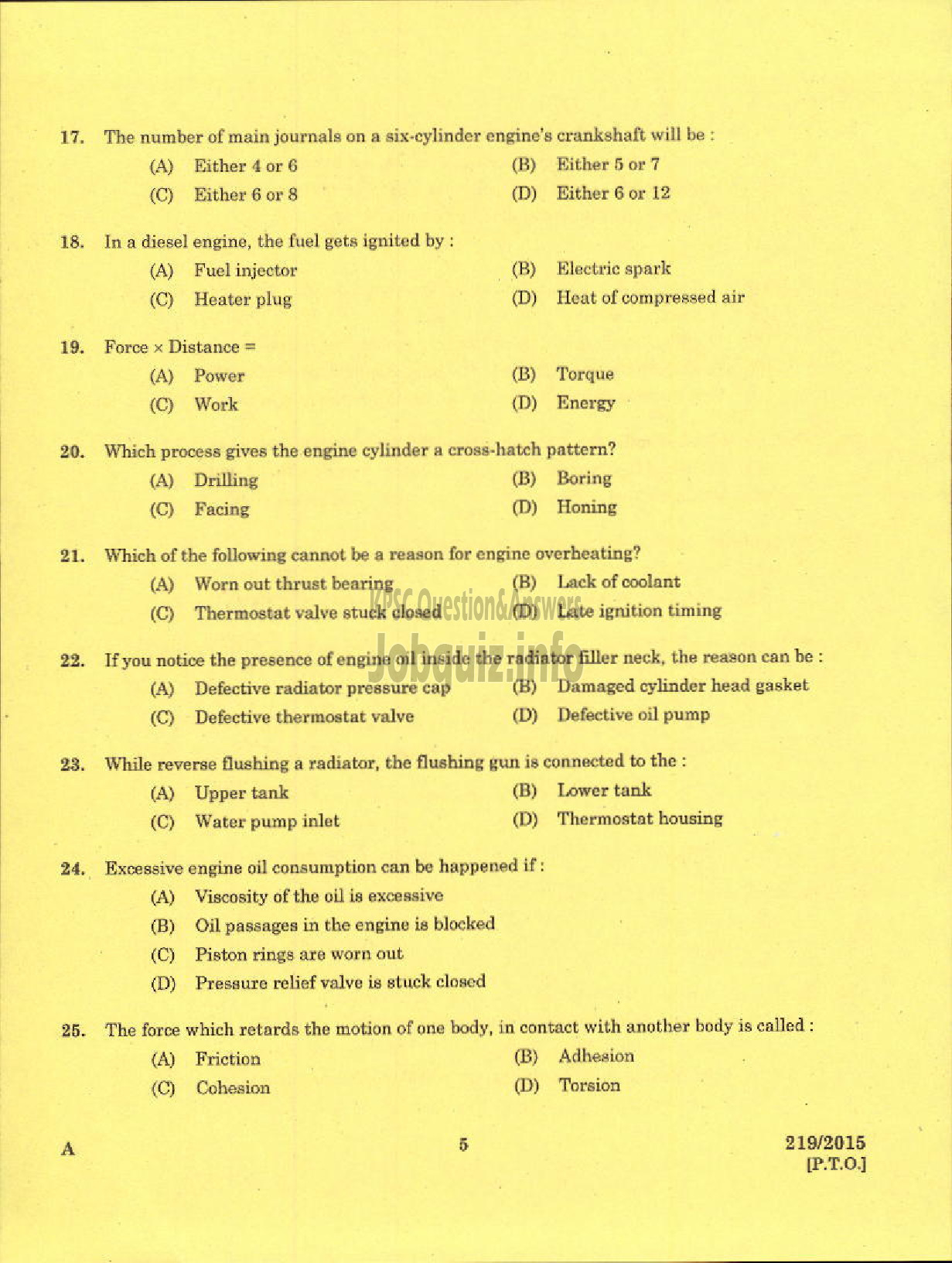 Kerala PSC Question Paper - WORK ASSISTANT NCA KSRTC-3