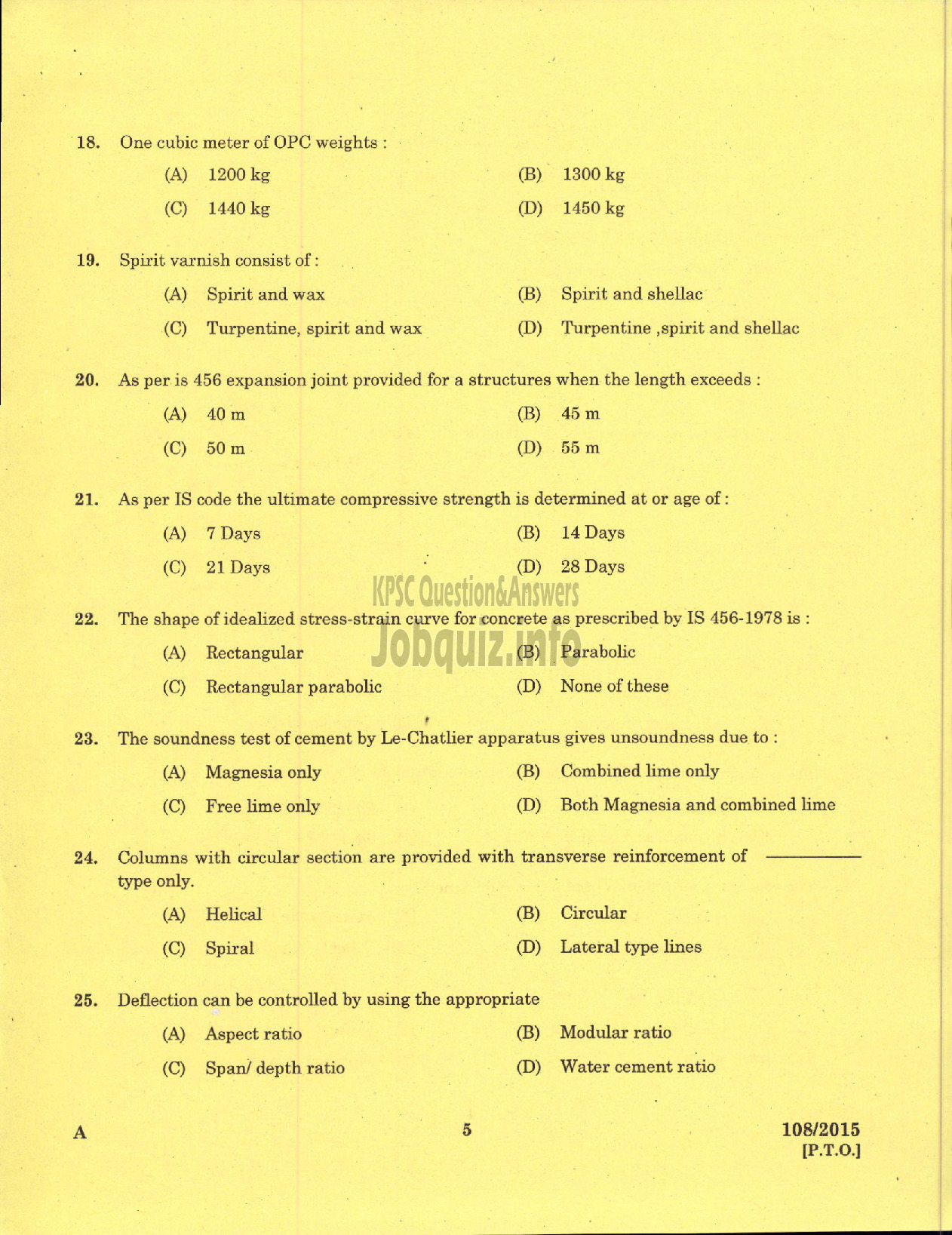 Kerala PSC Question Paper - WORK SUPERINTENDENT AGRICULTURE-3