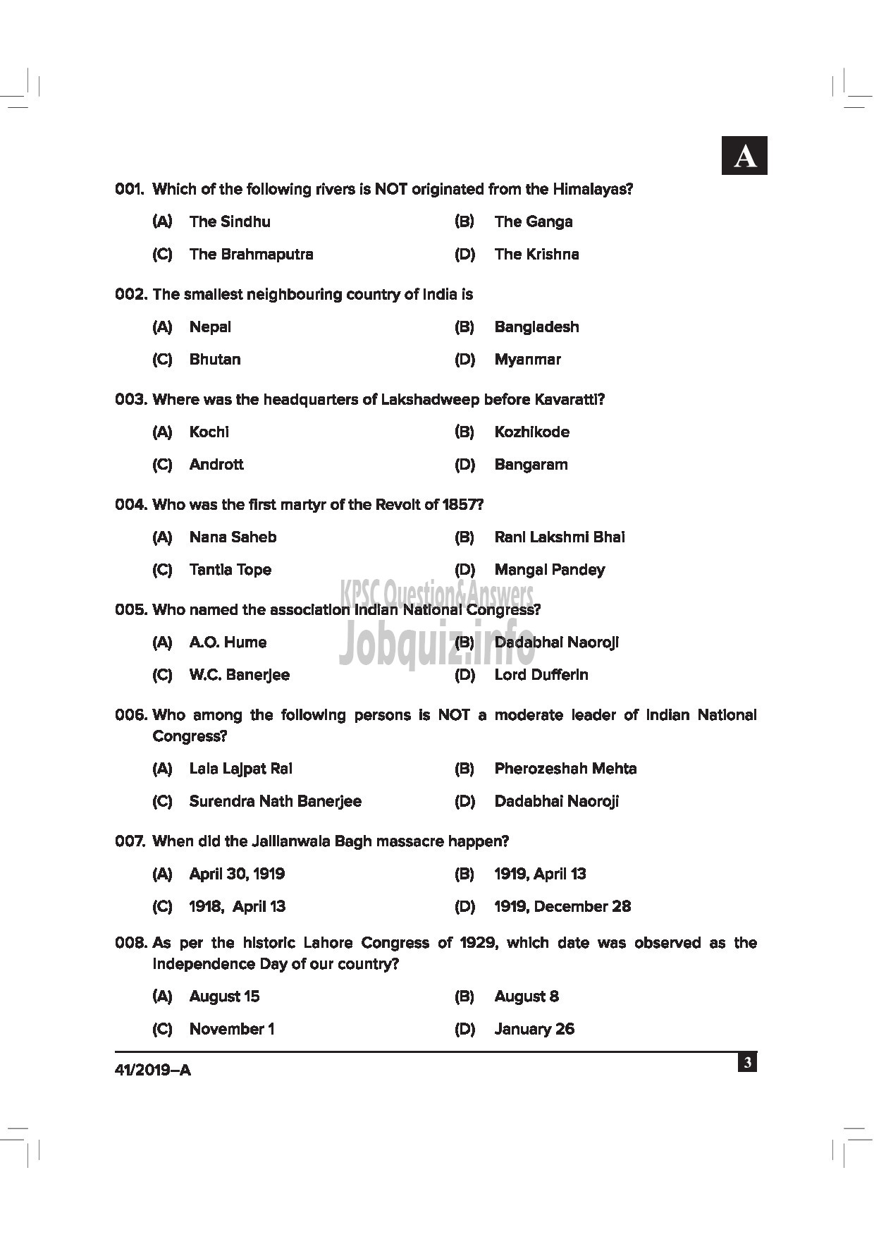 Kerala PSC Question Paper - Welfare Officer Gr.II Jail English -3