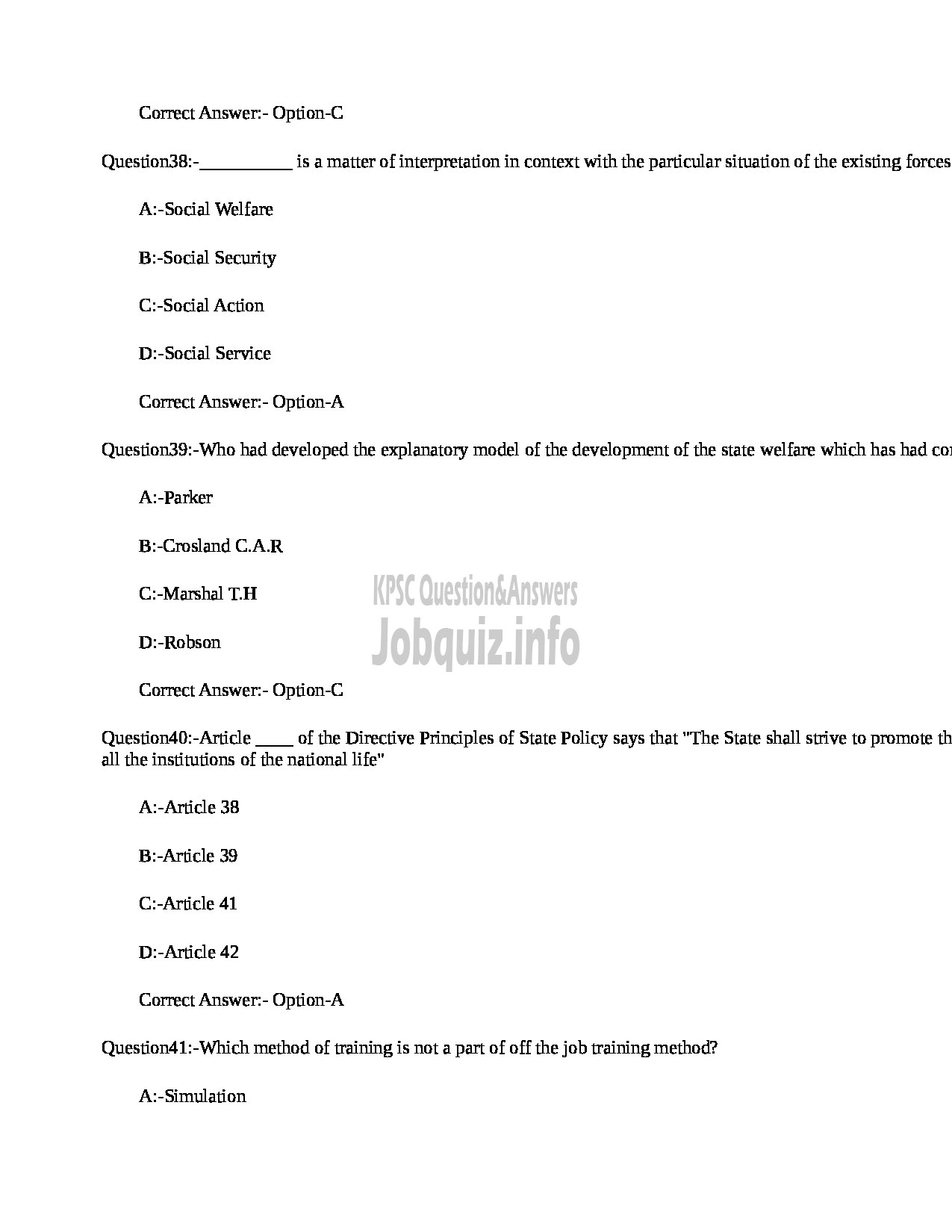 Kerala PSC Question Paper - Welfare Officer (NCA) Plantation Corporation-12