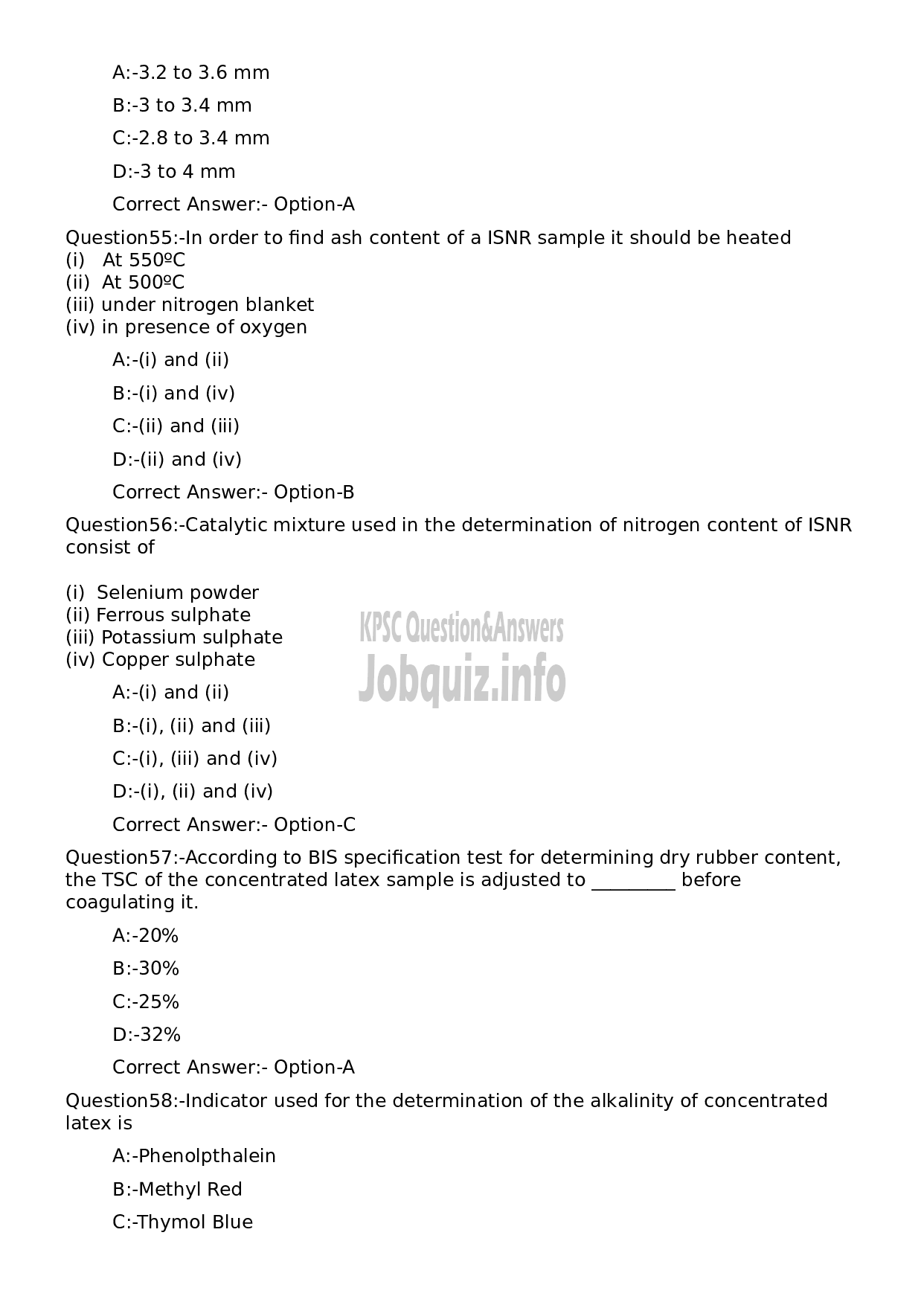 Kerala PSC Question Paper - Workshop Instructor/ Instructor Grade II/ Demonstrator/ Draftsman Grade II in Polymer Technology-11