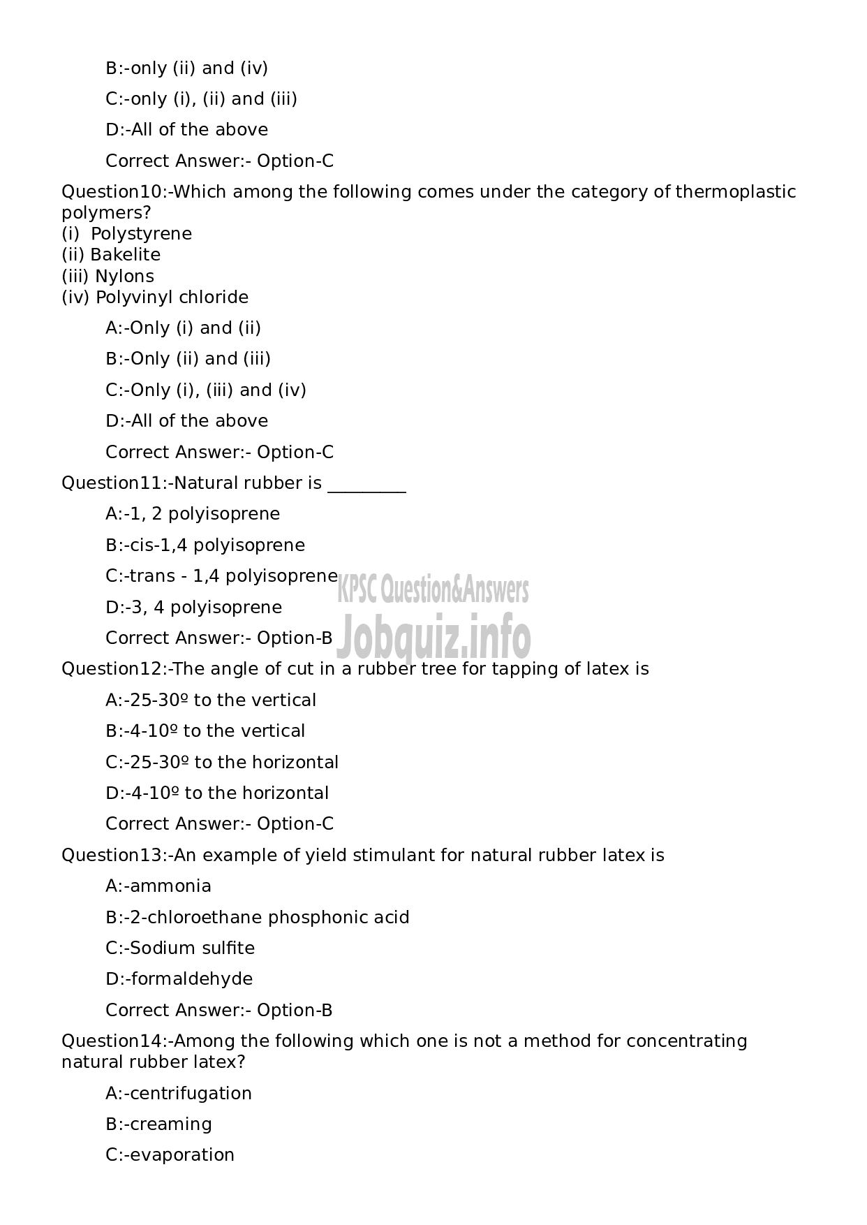 Kerala PSC Question Paper - Workshop Instructor/ Instructor Grade II/ Demonstrator/ Draftsman Grade II in Polymer Technology-3