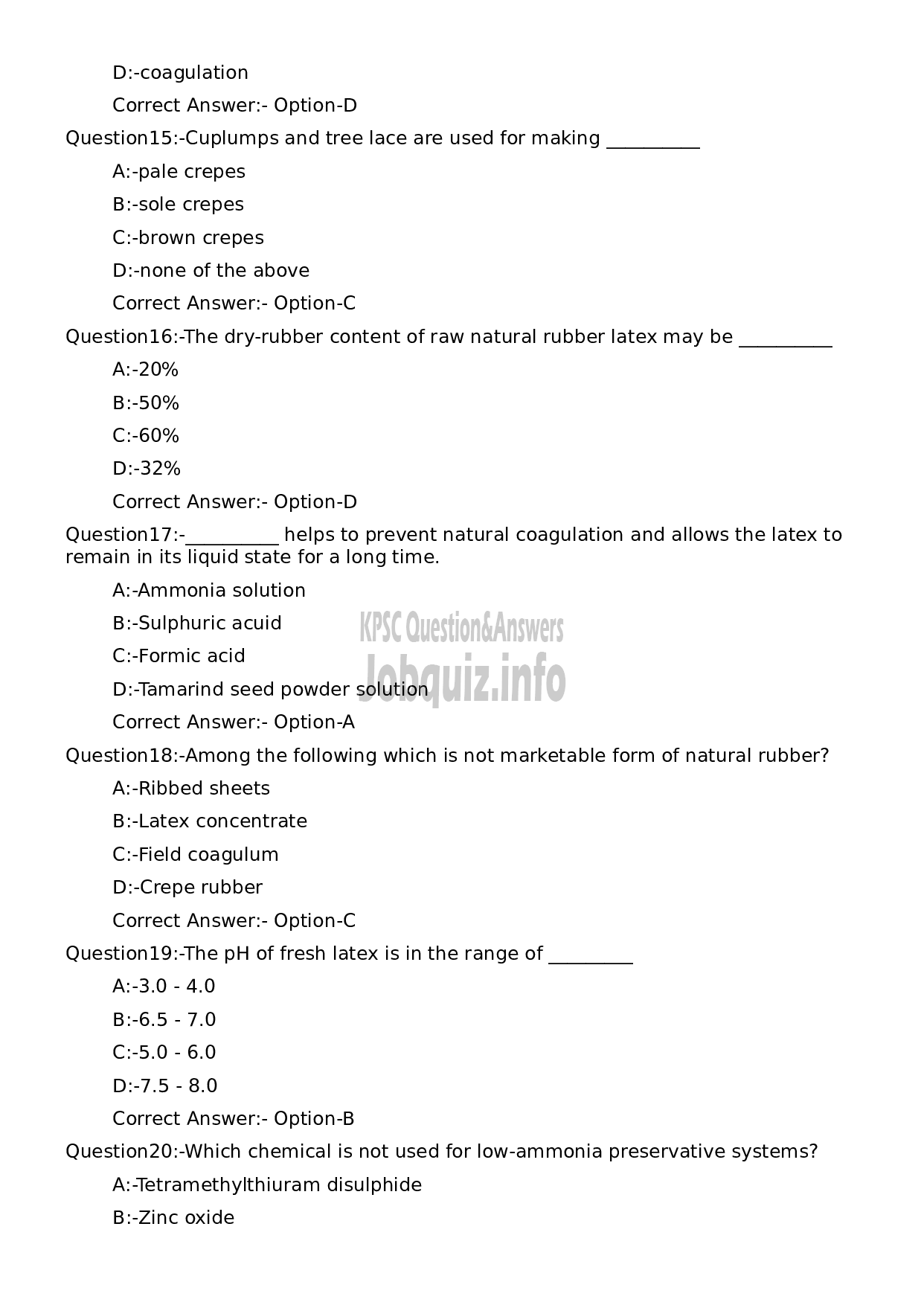 Kerala PSC Question Paper - Workshop Instructor/ Instructor Grade II/ Demonstrator/ Draftsman Grade II in Polymer Technology-4