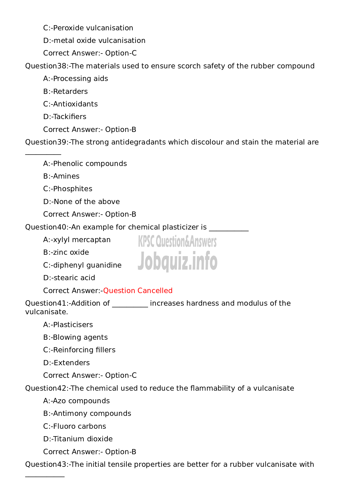 Kerala PSC Question Paper - Workshop Instructor/ Instructor Grade II/ Demonstrator/ Draftsman Grade II in Polymer Technology-8