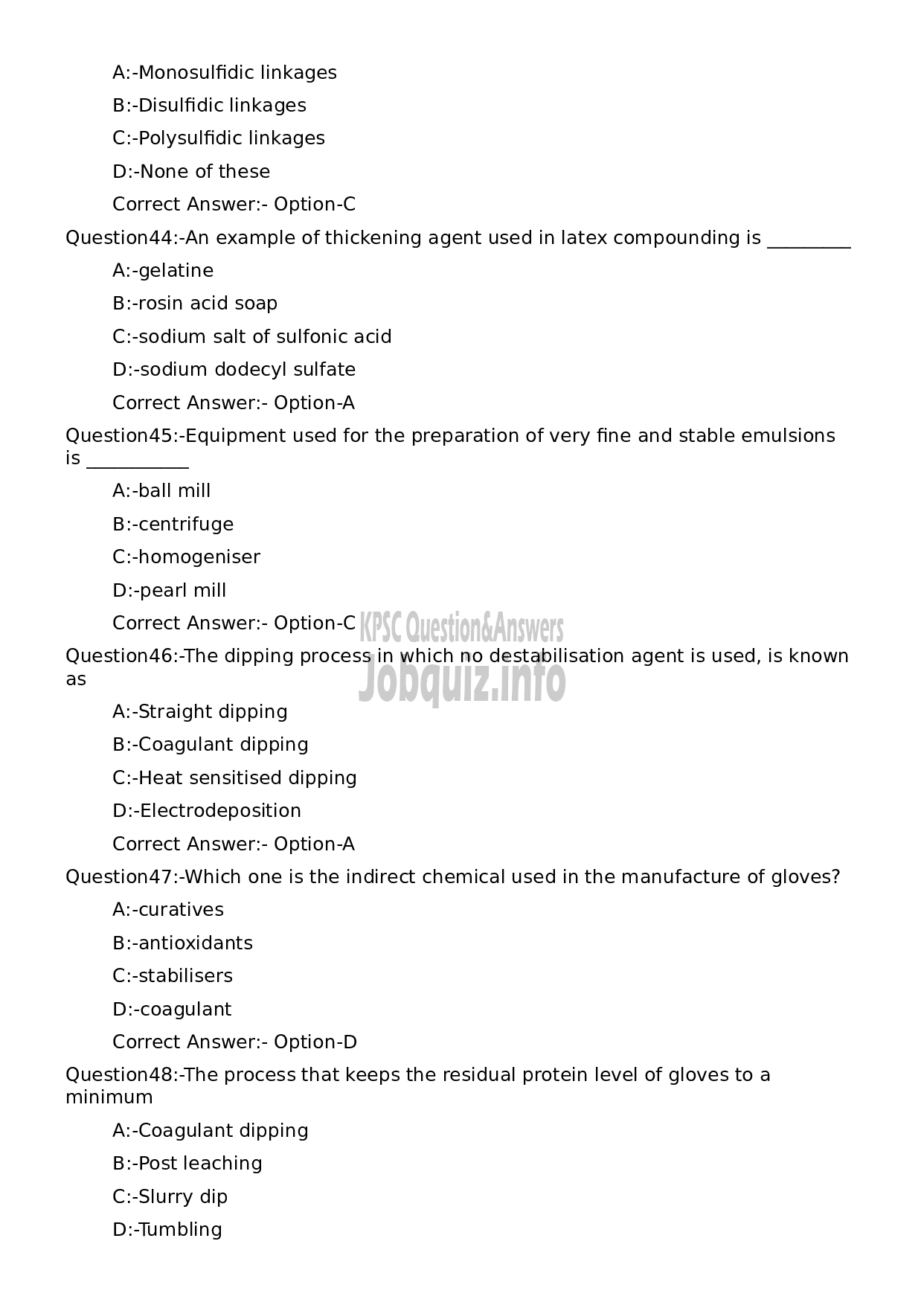 Kerala PSC Question Paper - Workshop Instructor/ Instructor Grade II/ Demonstrator/ Draftsman Grade II in Polymer Technology-9