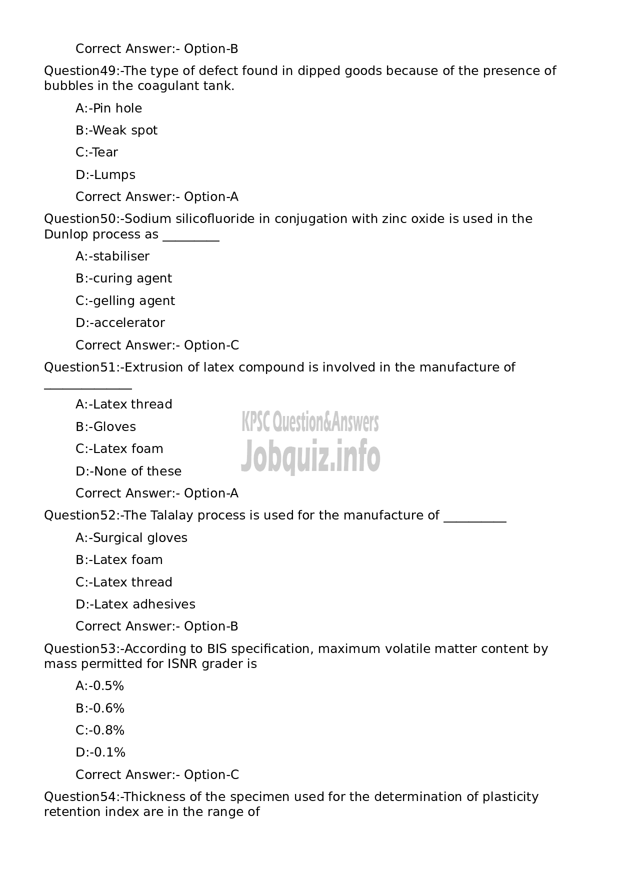 Kerala PSC Question Paper - Workshop Instructor/ Instructor Grade II/ Demonstrator/ Draftsman Grade II in Polymer Technology-10