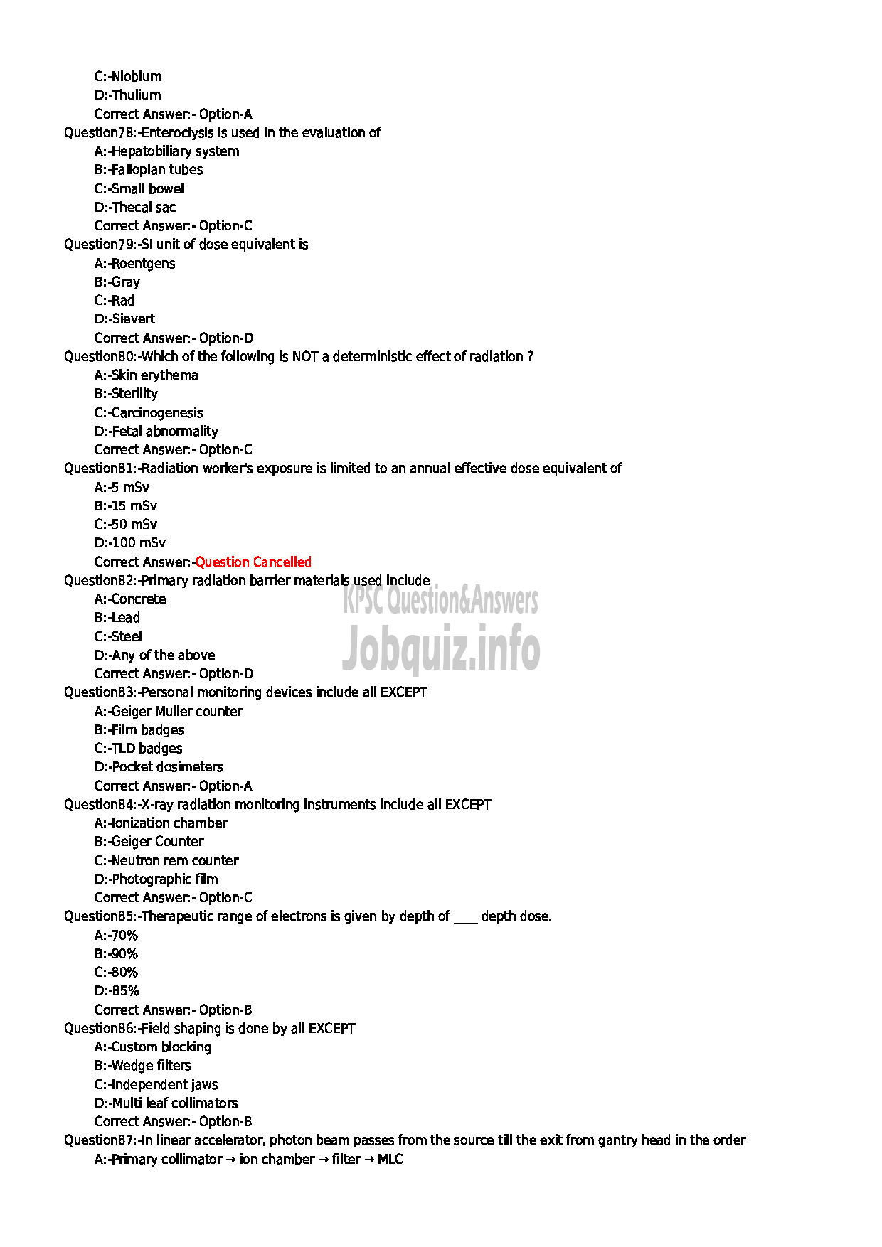 Kerala PSC Question Paper - X RAY TECHNICIAN HOMOEO PATHIC MEDICAL COLLEGES-9