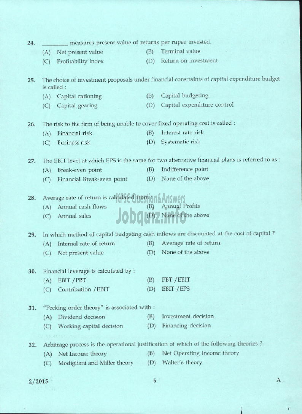 Kerala PSC Question Paper - ]ACCOUNTS OFFICER KERALA CO OPERATIVE MILK MARKETING FEDERATION LTD QUESTION PAPER-4