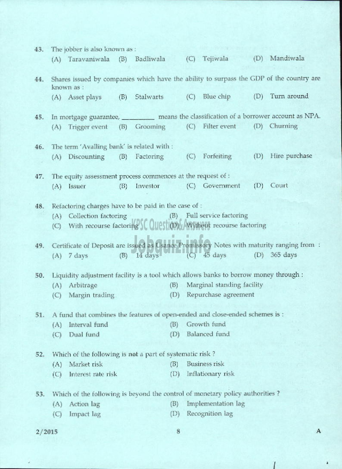 Kerala PSC Question Paper - ]ACCOUNTS OFFICER KERALA CO OPERATIVE MILK MARKETING FEDERATION LTD QUESTION PAPER-6