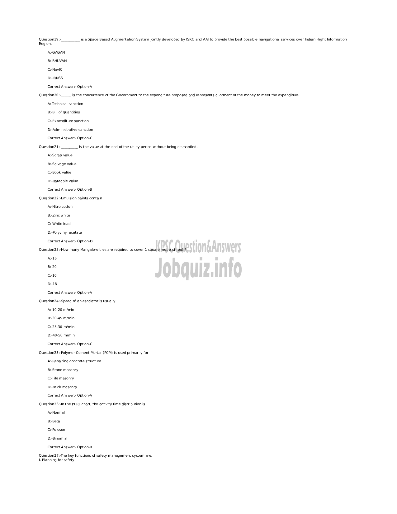 Kerala PSC Question Paper -  Assistant Executive Engineer - Apex Societies of Co operative Sector in Kerala-4