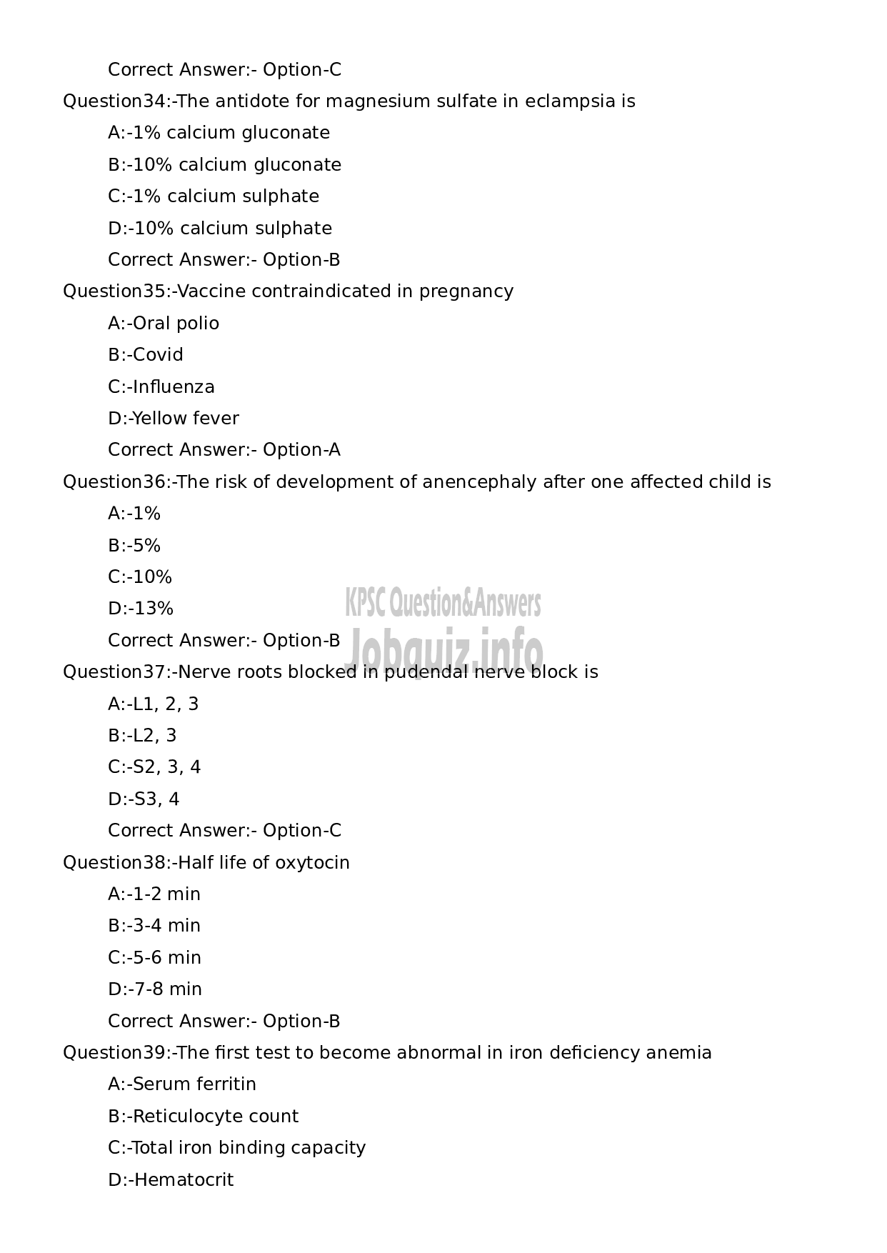 Kerala PSC Question Paper -  Assistant Professor Obstetrics and Gynaecology-7
