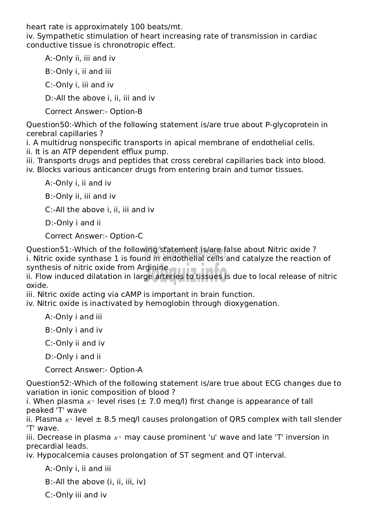 Kerala PSC Question Paper -  Assistant Professor Physiology and Biochemistry-11