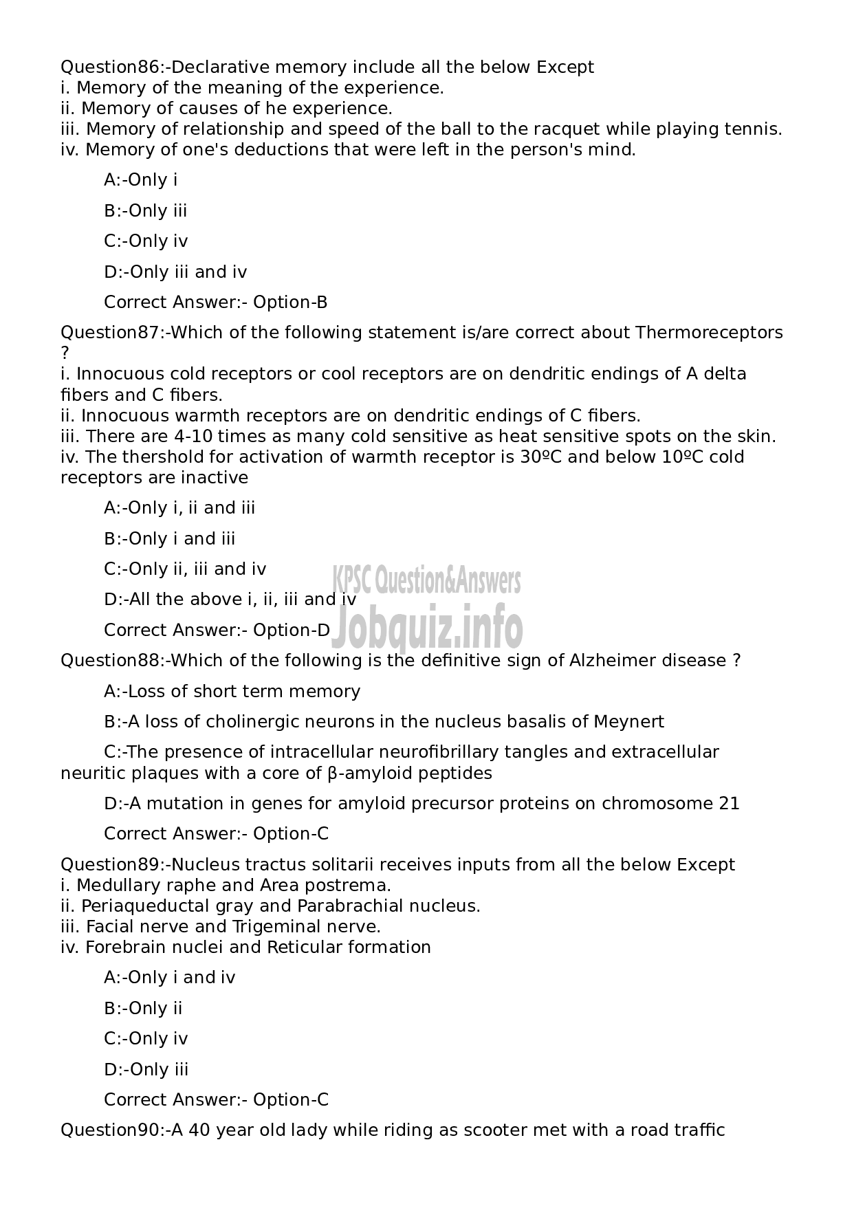 Kerala PSC Question Paper -  Assistant Professor Physiology and Biochemistry-21