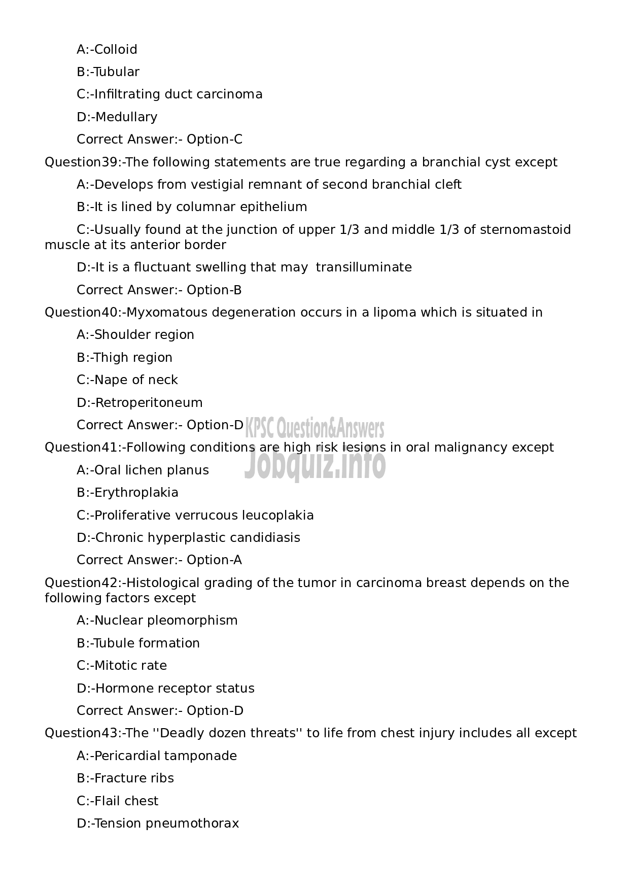 Kerala PSC Question Paper -  Assistant Surgeon/ Casuality Medical Officer-8