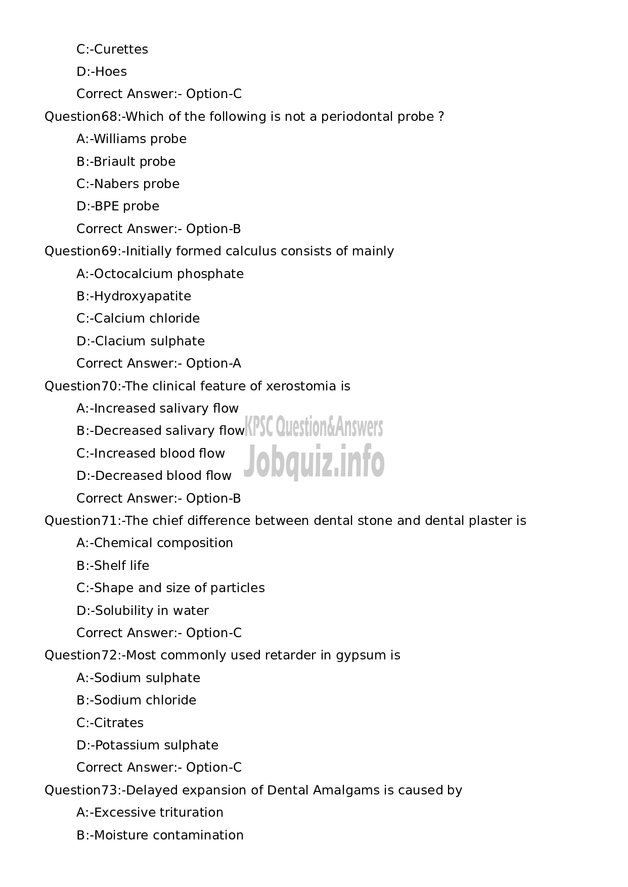 Kerala PSC Question Paper -  Dental Hygienist Grade II-13