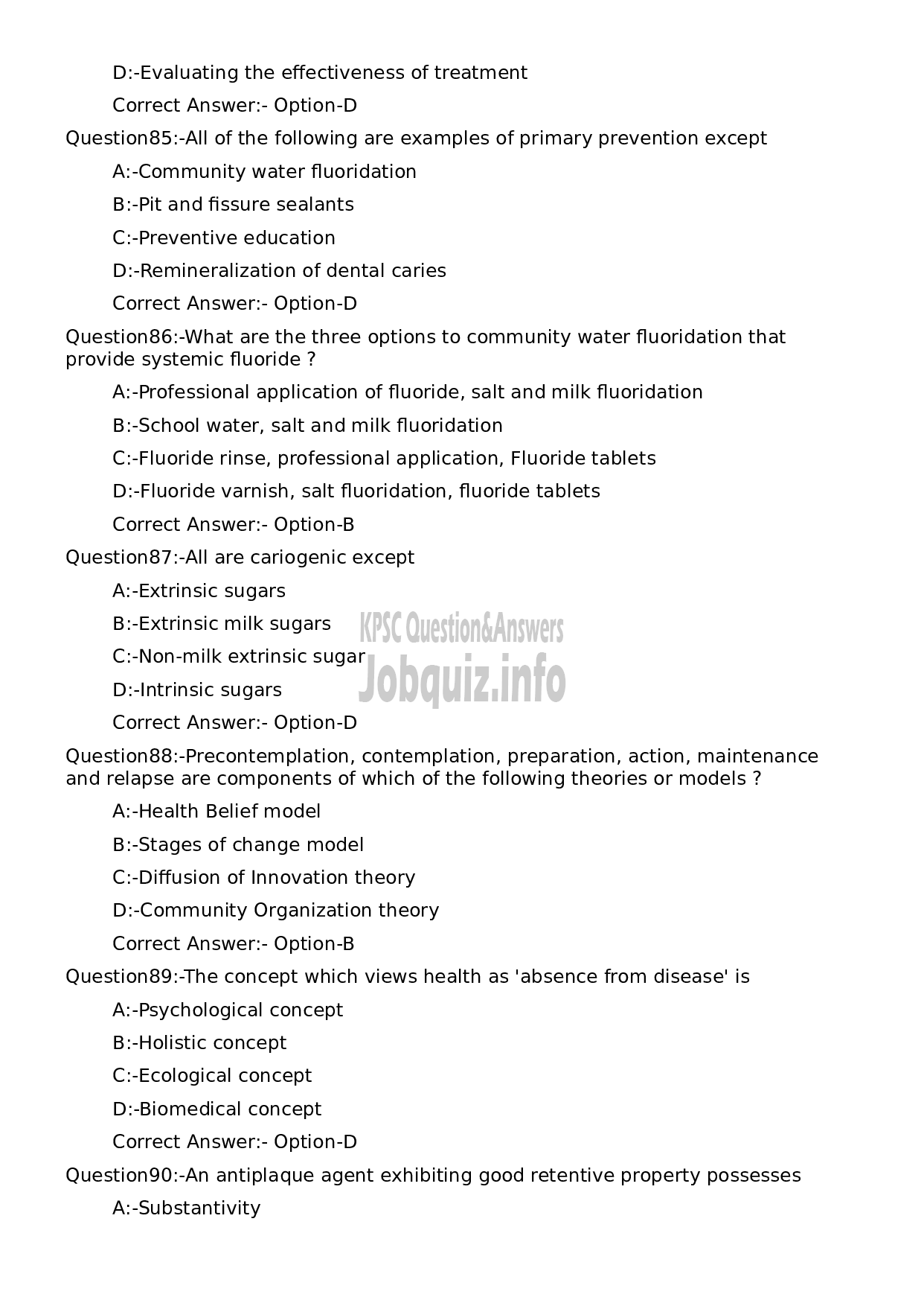 Kerala PSC Question Paper -  Dental Hygienist Grade II-16