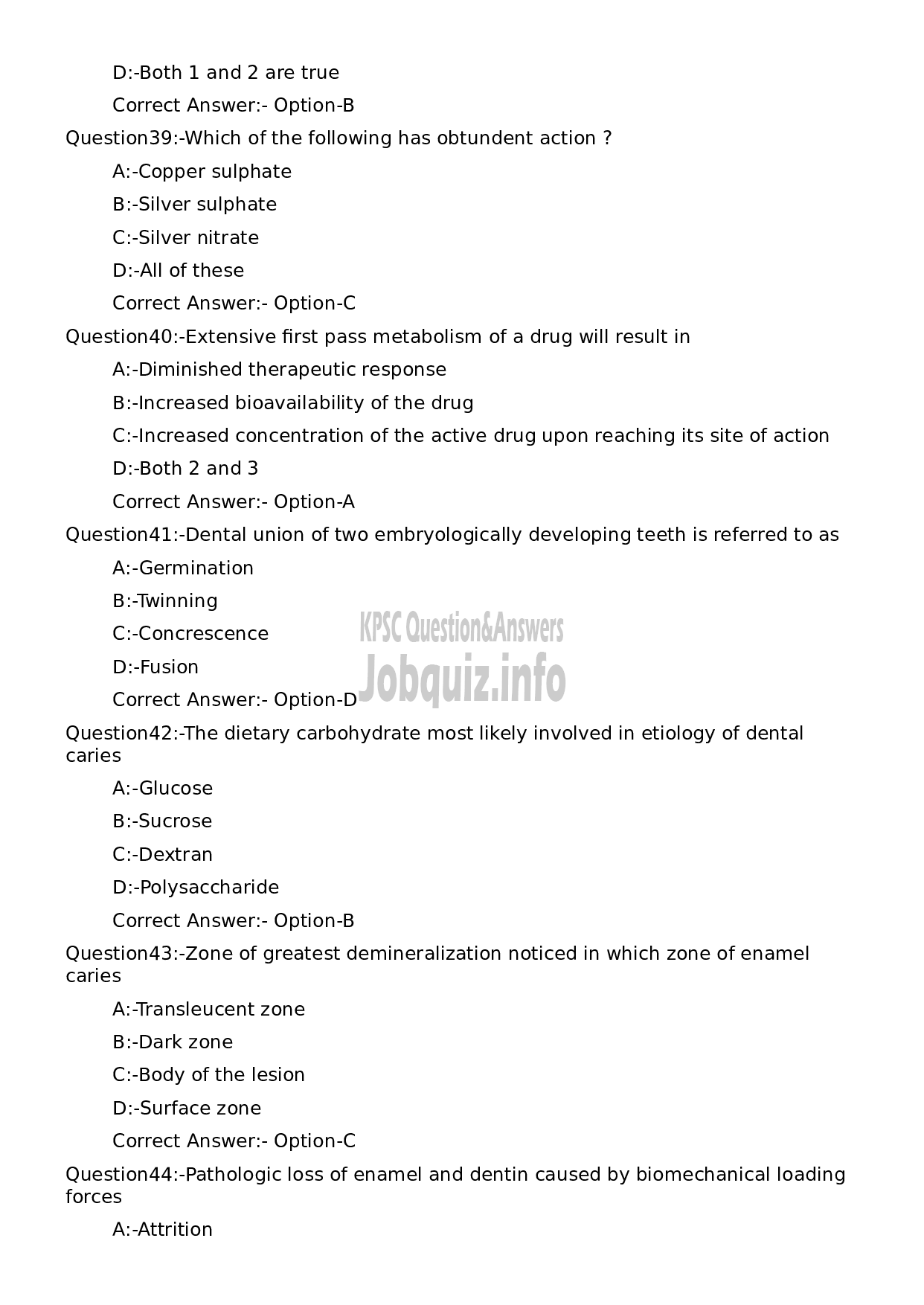 Kerala PSC Question Paper -  Dental Hygienist Grade II-8