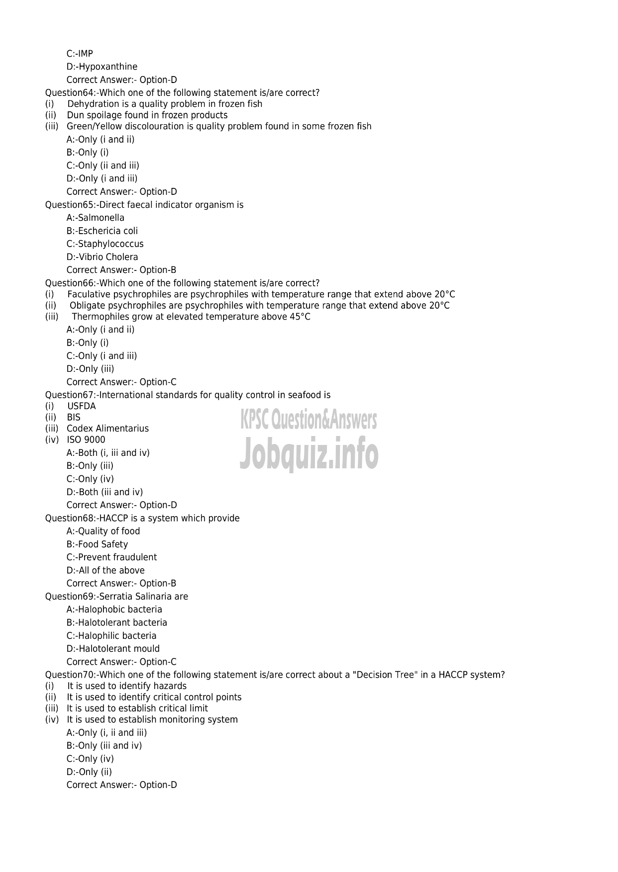 Kerala PSC Question Paper -  FISHERIES ASSISTANT -8