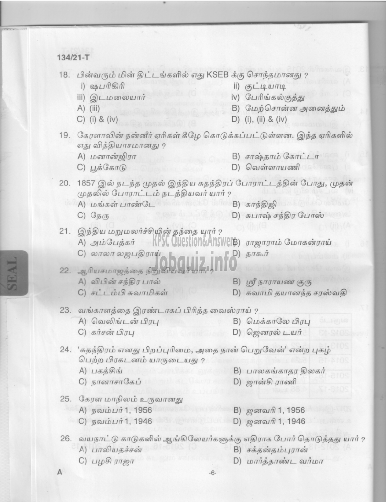 Kerala PSC Question Paper -   Field Worker - Health Services-4