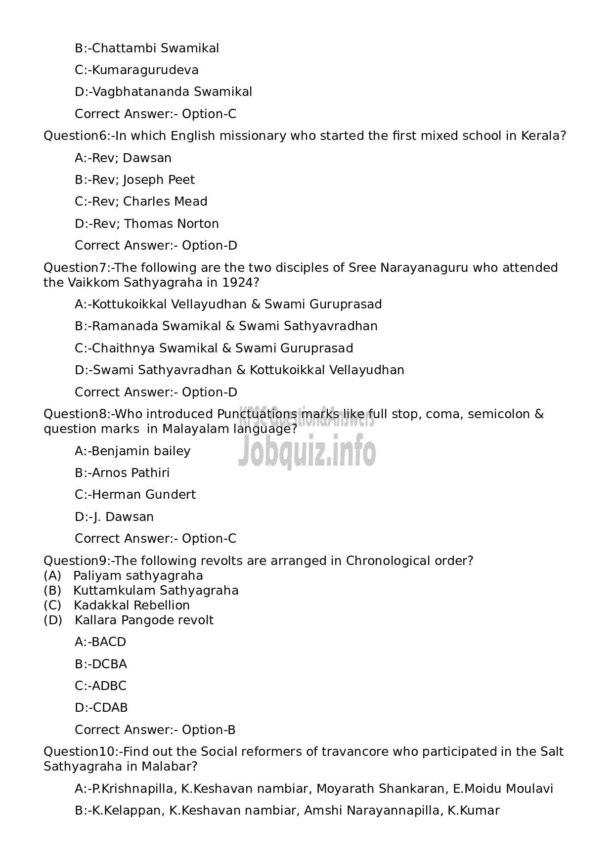 Kerala PSC Question Paper -  High School Teacher Arabic-2