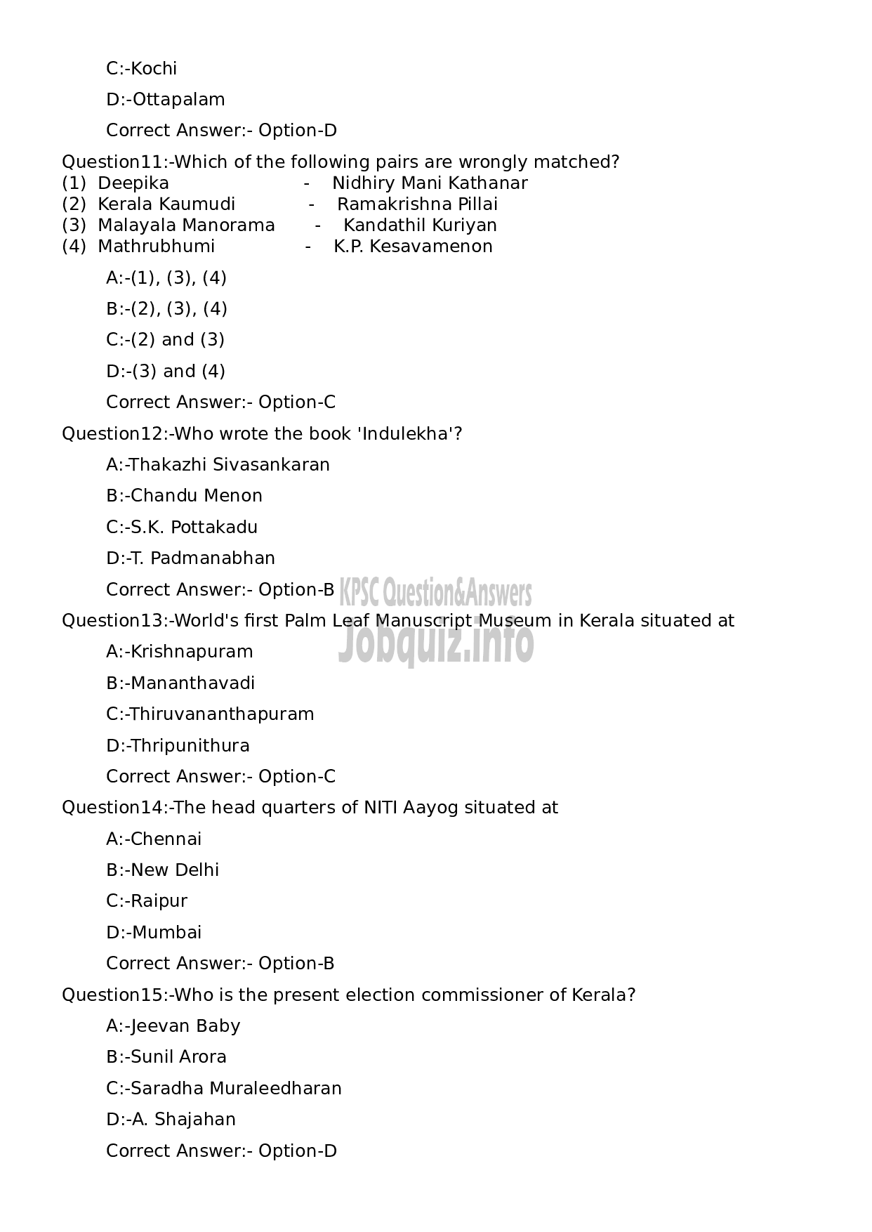 Kerala PSC Question Paper -  High School Teacher Mathematics (Malayalam Medium)-3