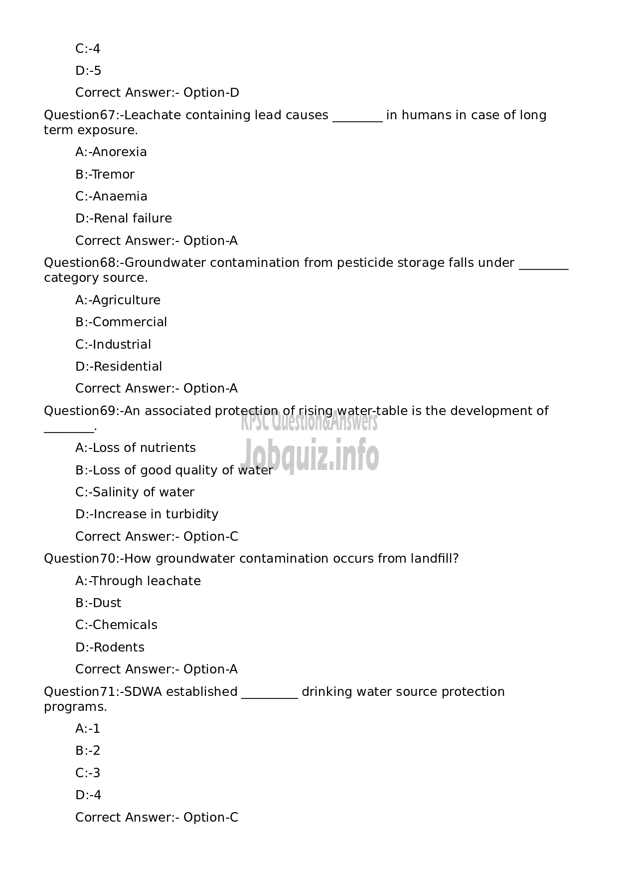 Kerala PSC Question Paper -  Junior Hydro Geologist-14