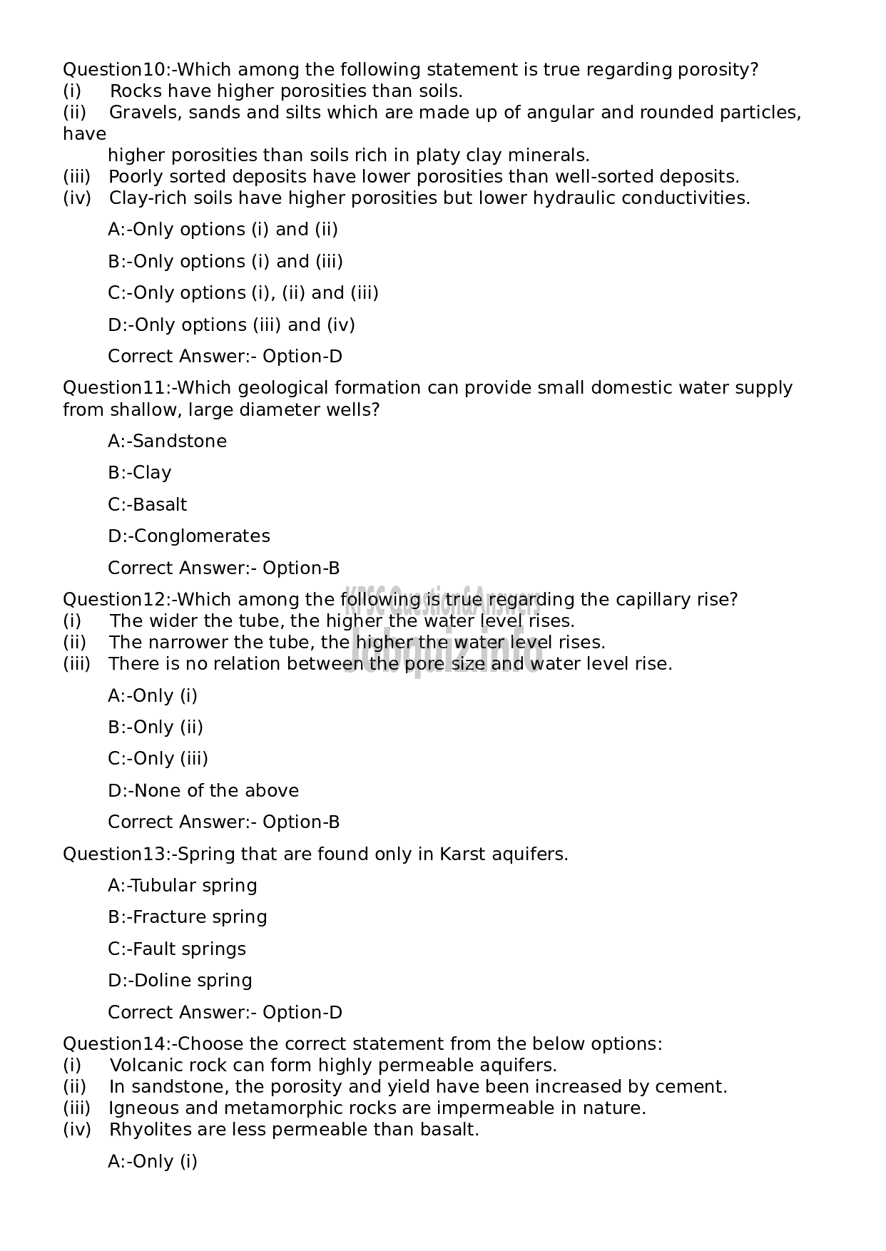 Kerala PSC Question Paper -  Junior Hydro Geologist-3